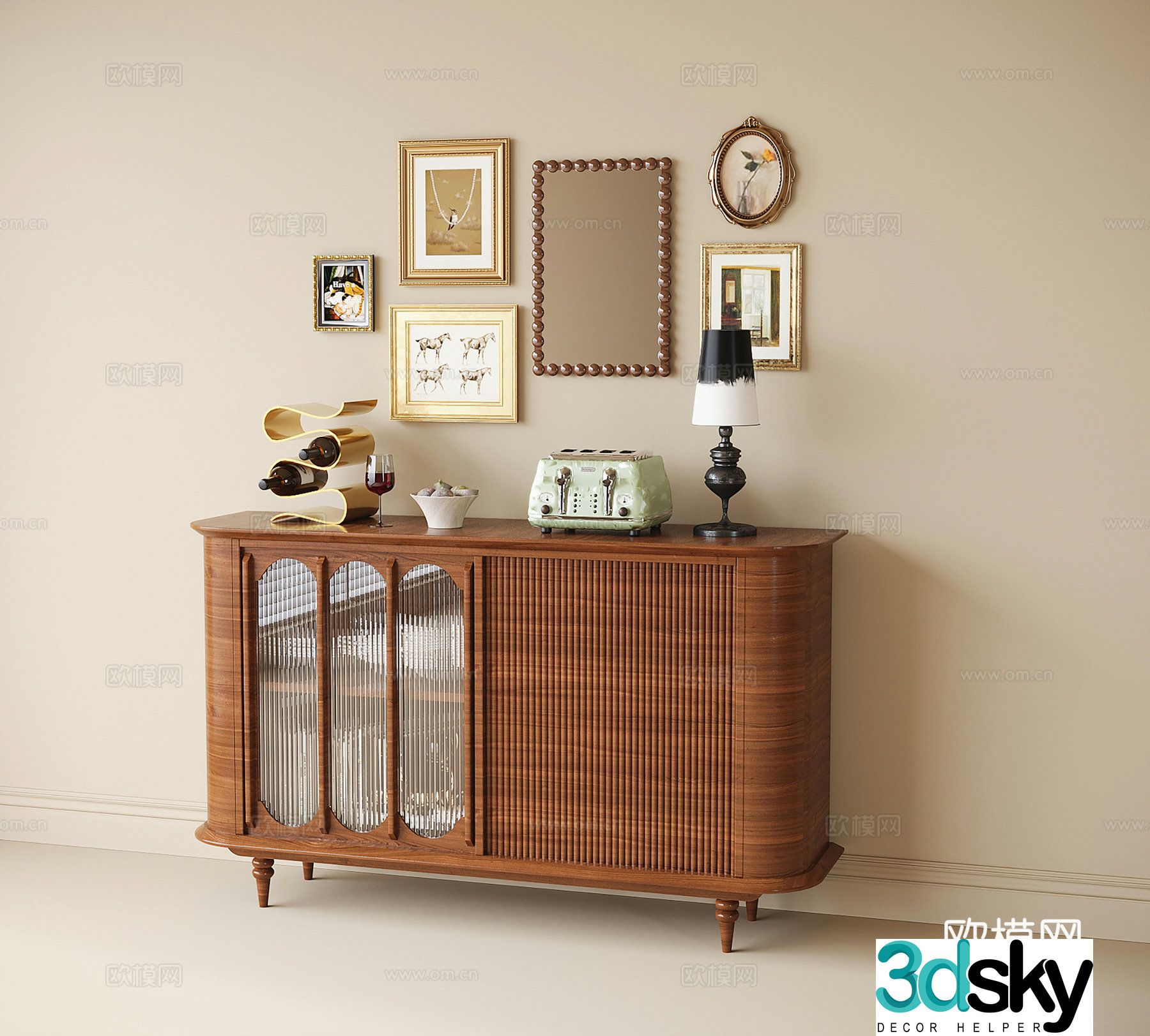 Modern sideboard decorative cabinet sideboard 3d model