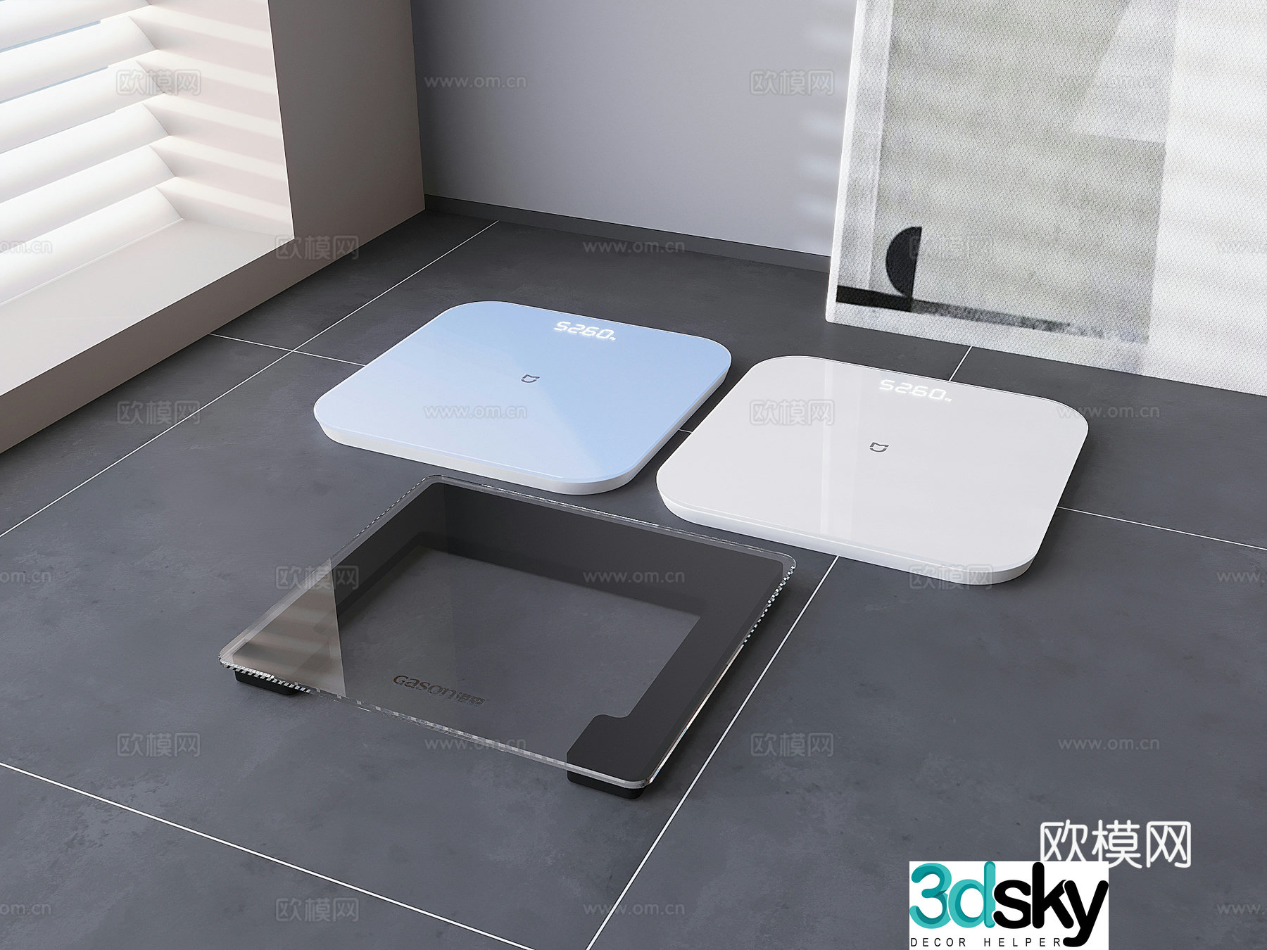 Smart weight scale body fat scale weight loss electronic scale 3D model