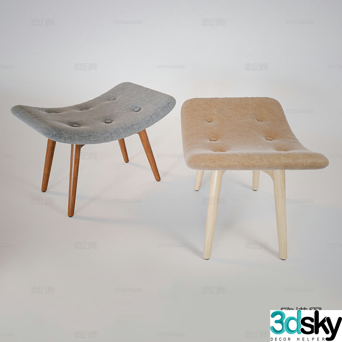 Sofa footstool 3d model