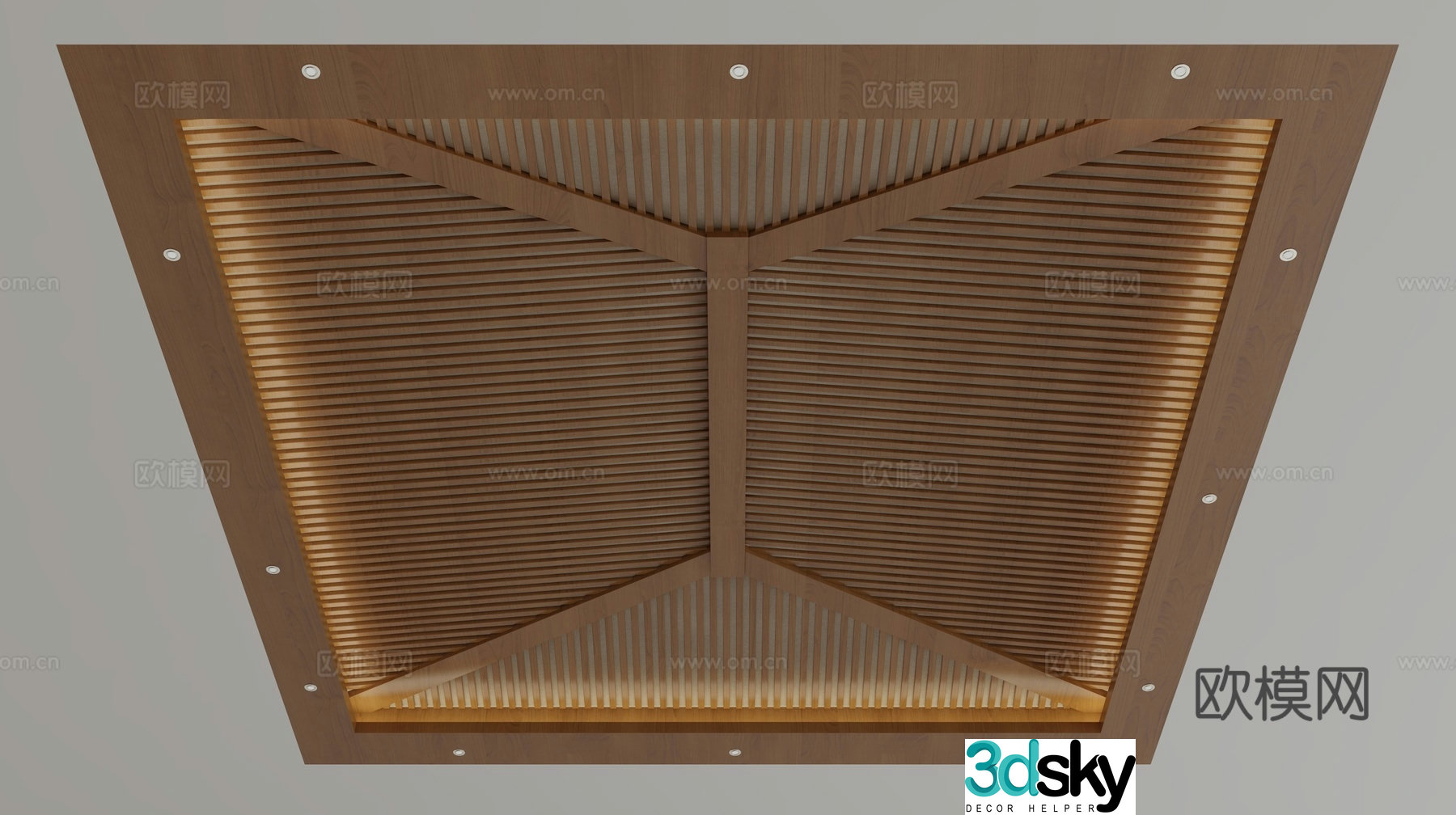 New Chinese style ceiling 3D model