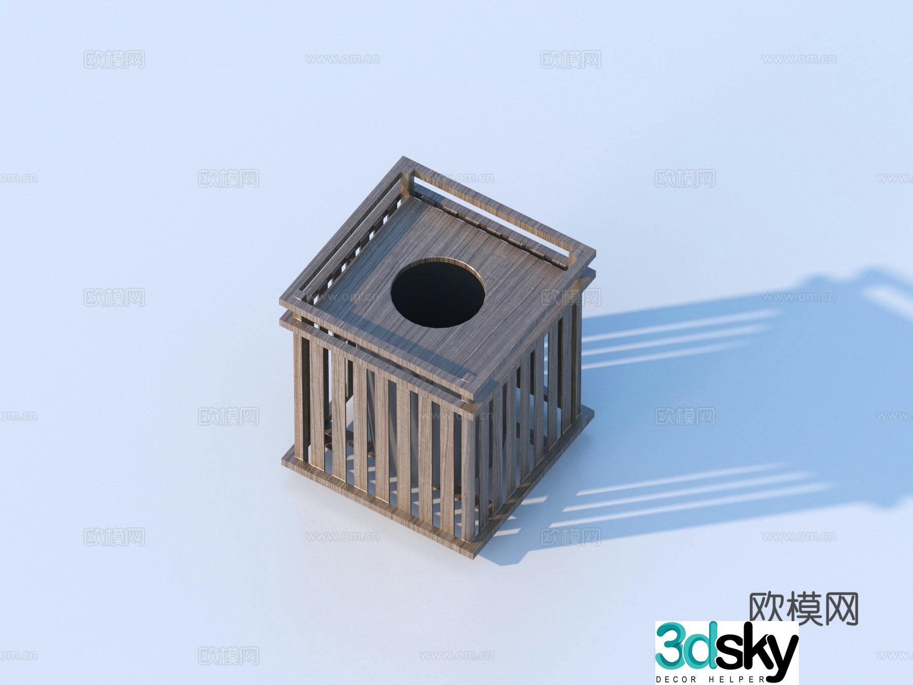 Recycling bin Trash Can Sketch 3D Model