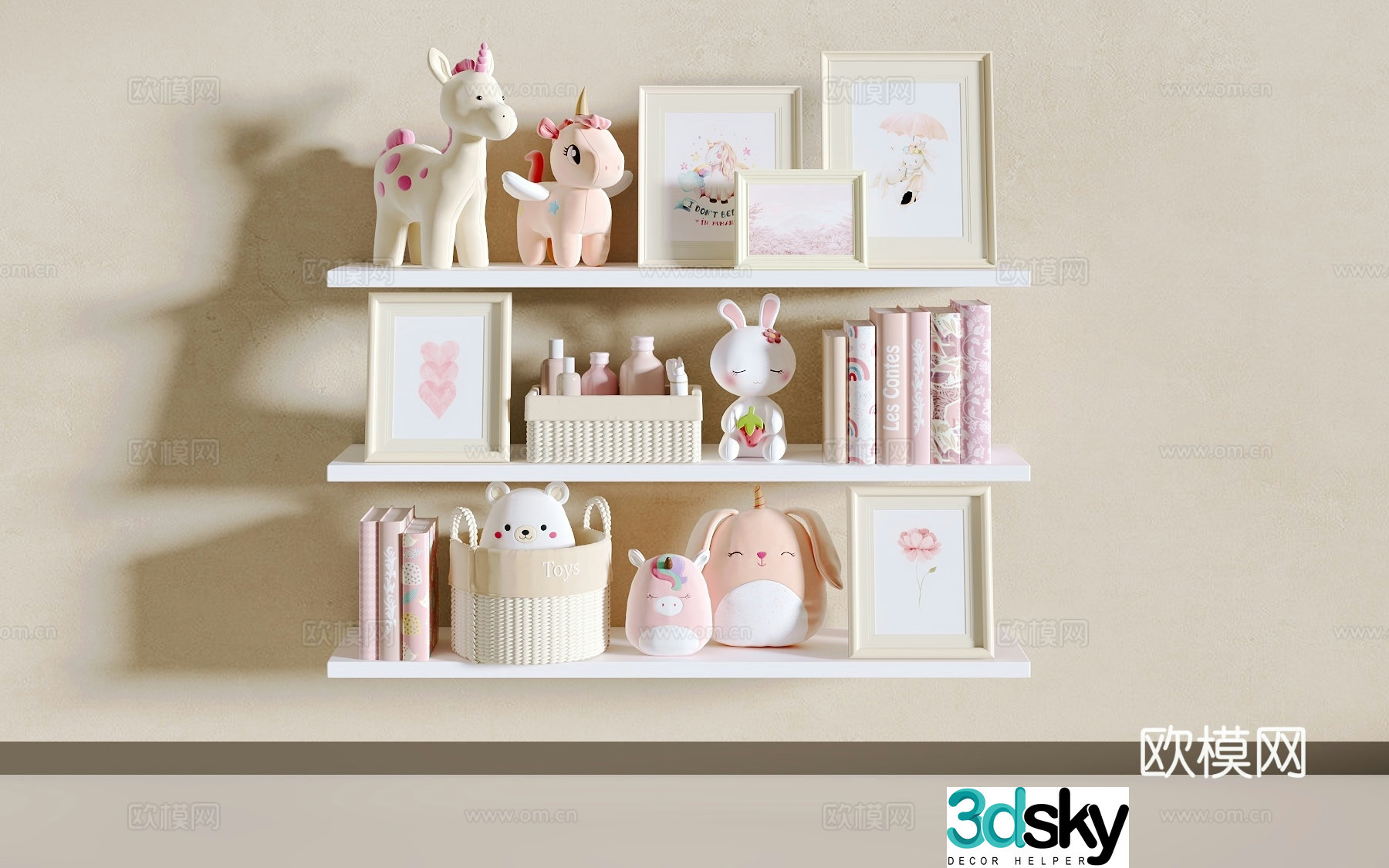 Children’s bookshelf 3d model