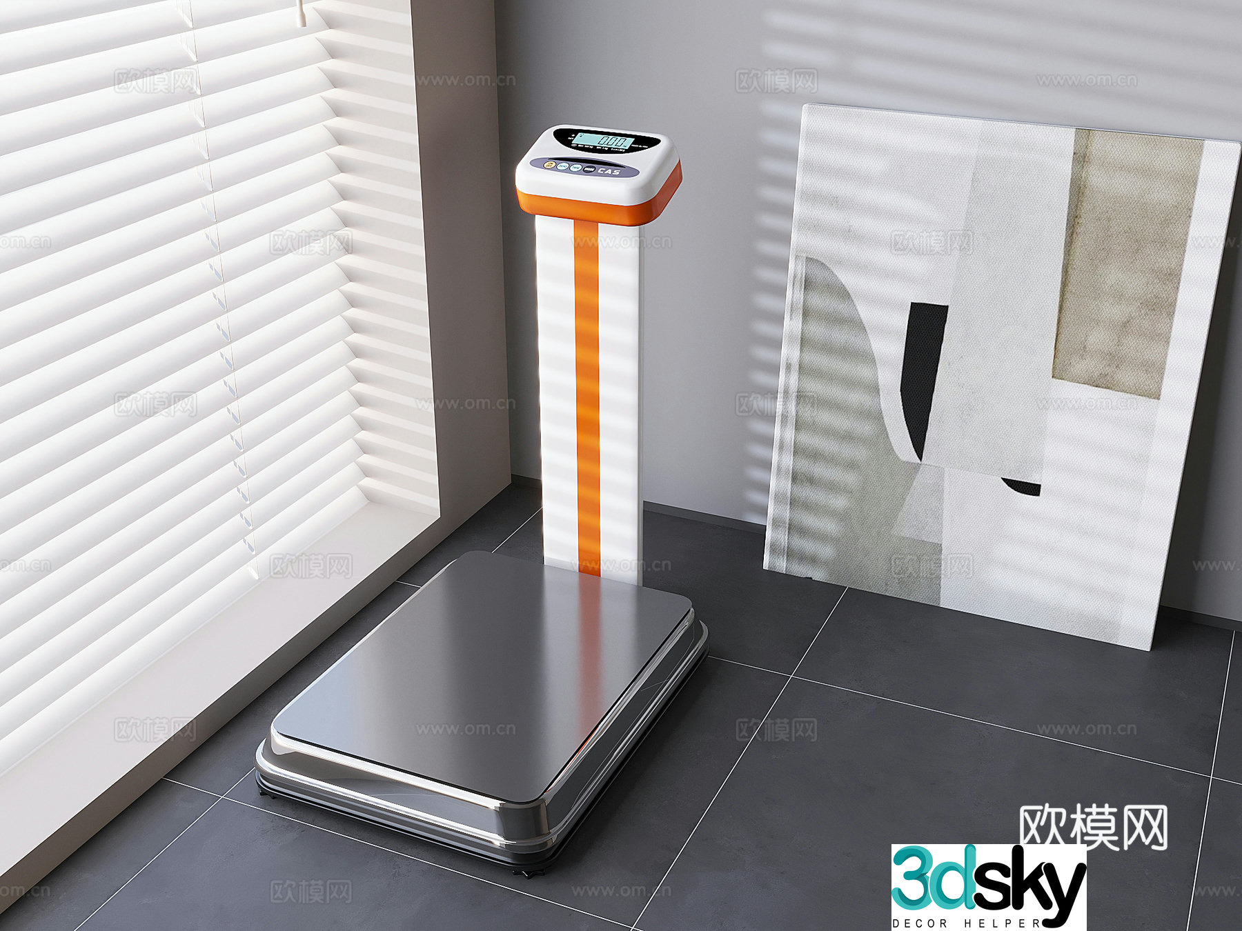 Weight measuring instrument body fat scale electronic scale commercial bench scale 3d model
