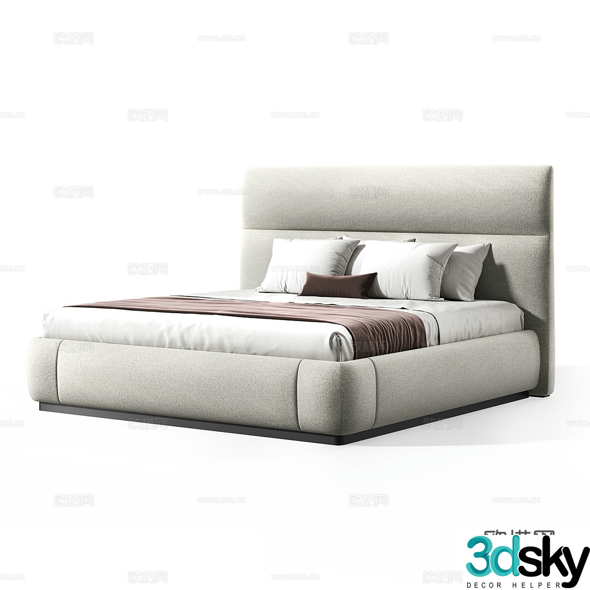 Double bed 3d model