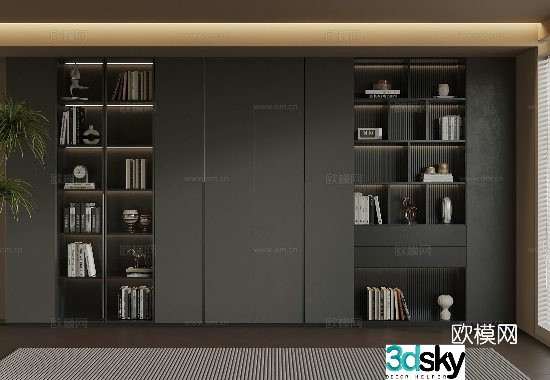 Modern wine cabinet jewelry ornaments 3D model
