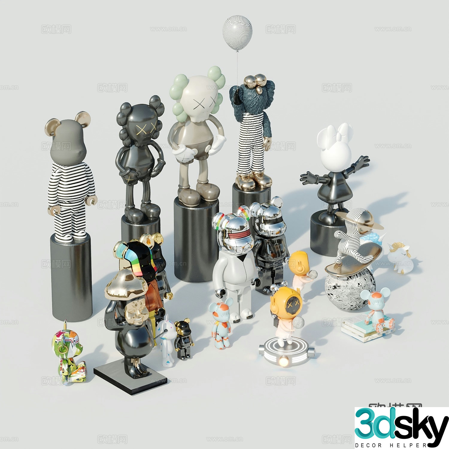 3d model of ornaments doll figure