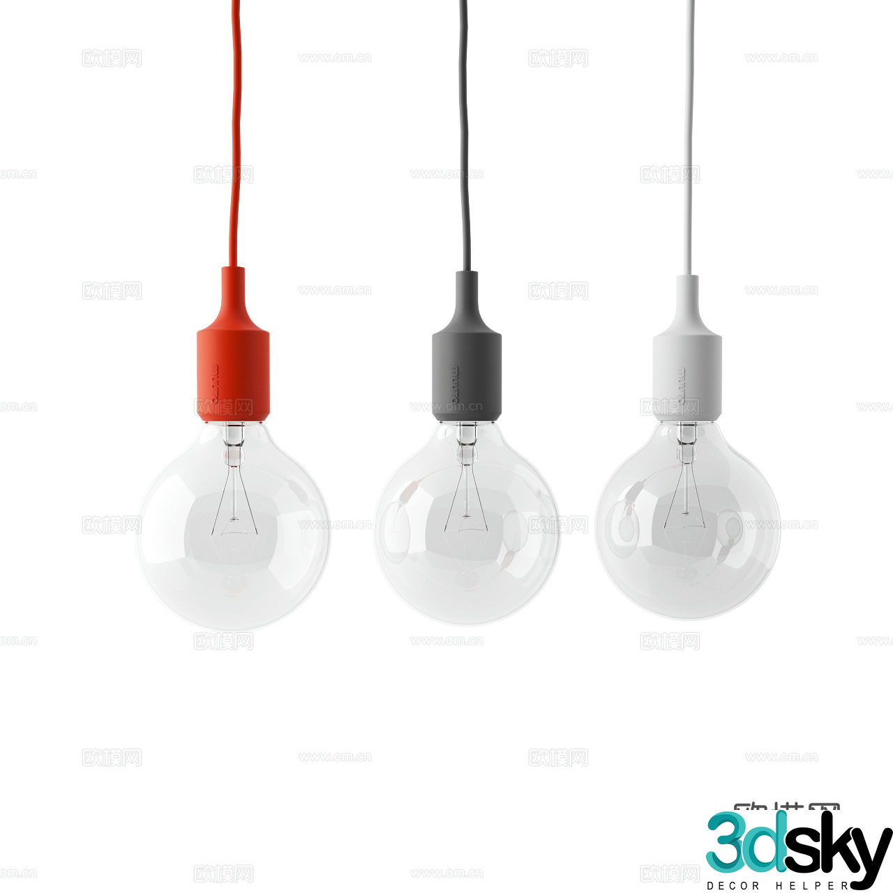 Muuto E27 Nordic Chandelier Minimalist Chandelier Light Bulb Chandelier Light Bulb 3D Model