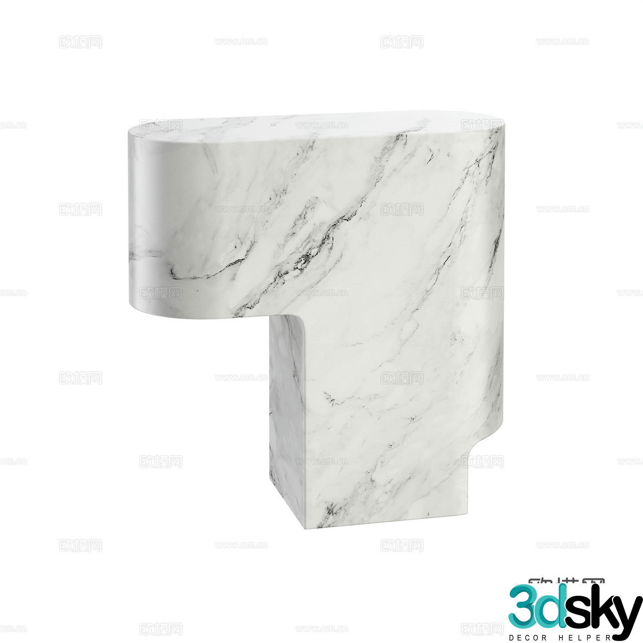 John Pawson Minimalist Table Lamp Marble Table Lamp Modern Table Lamp 3D Model