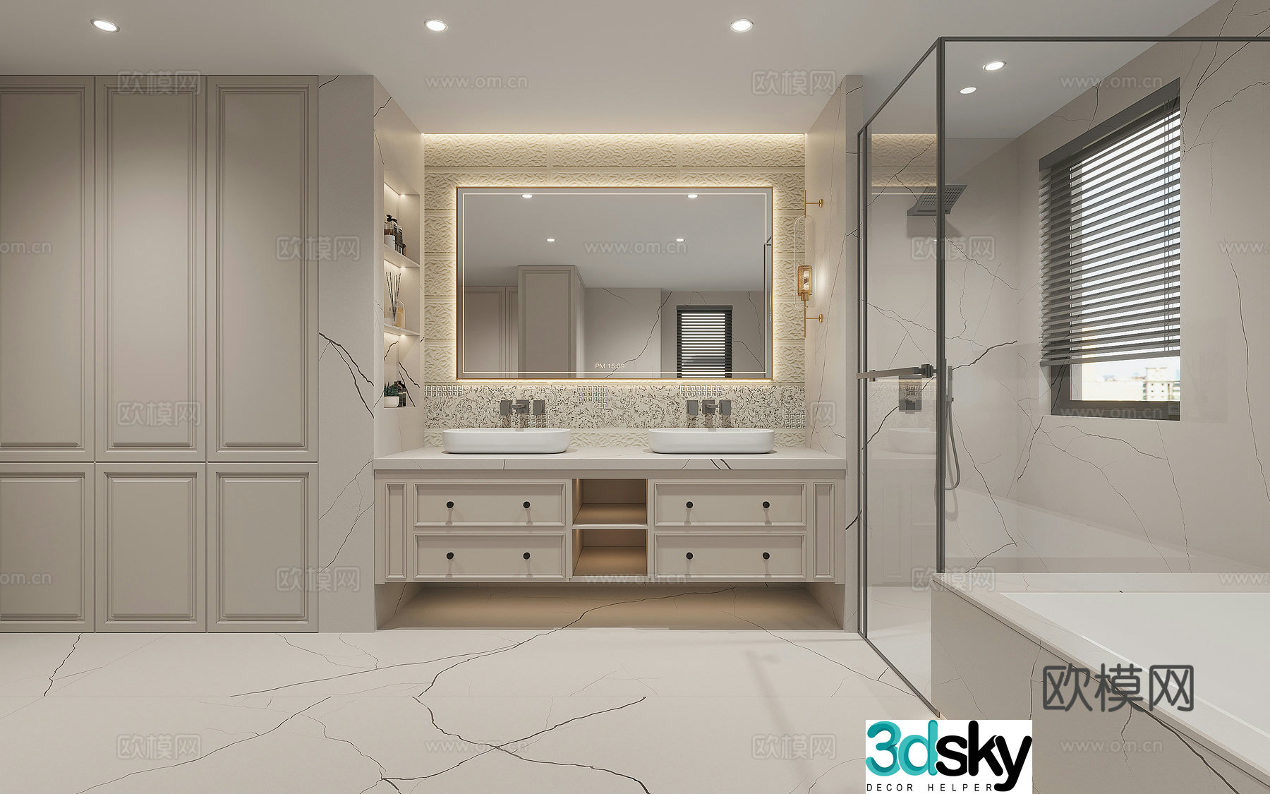Modern European bathroom 3D model