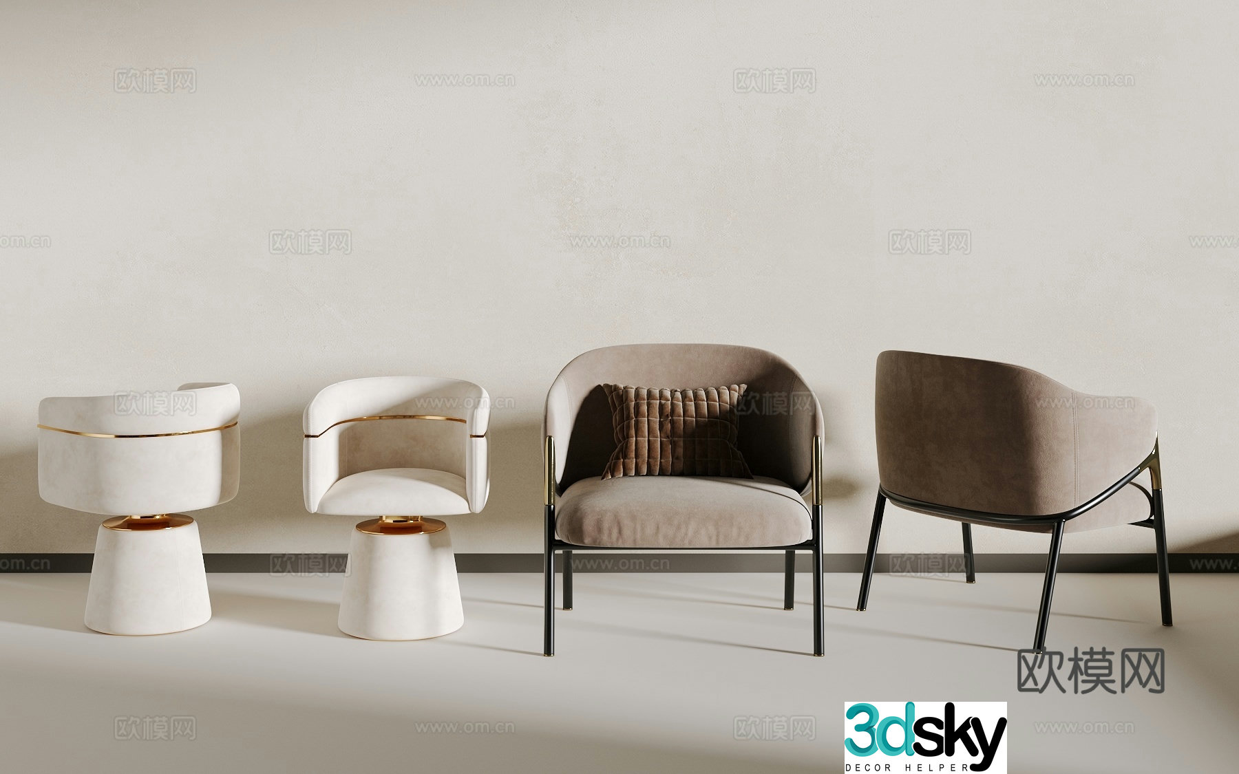 Light luxury seat 3D model