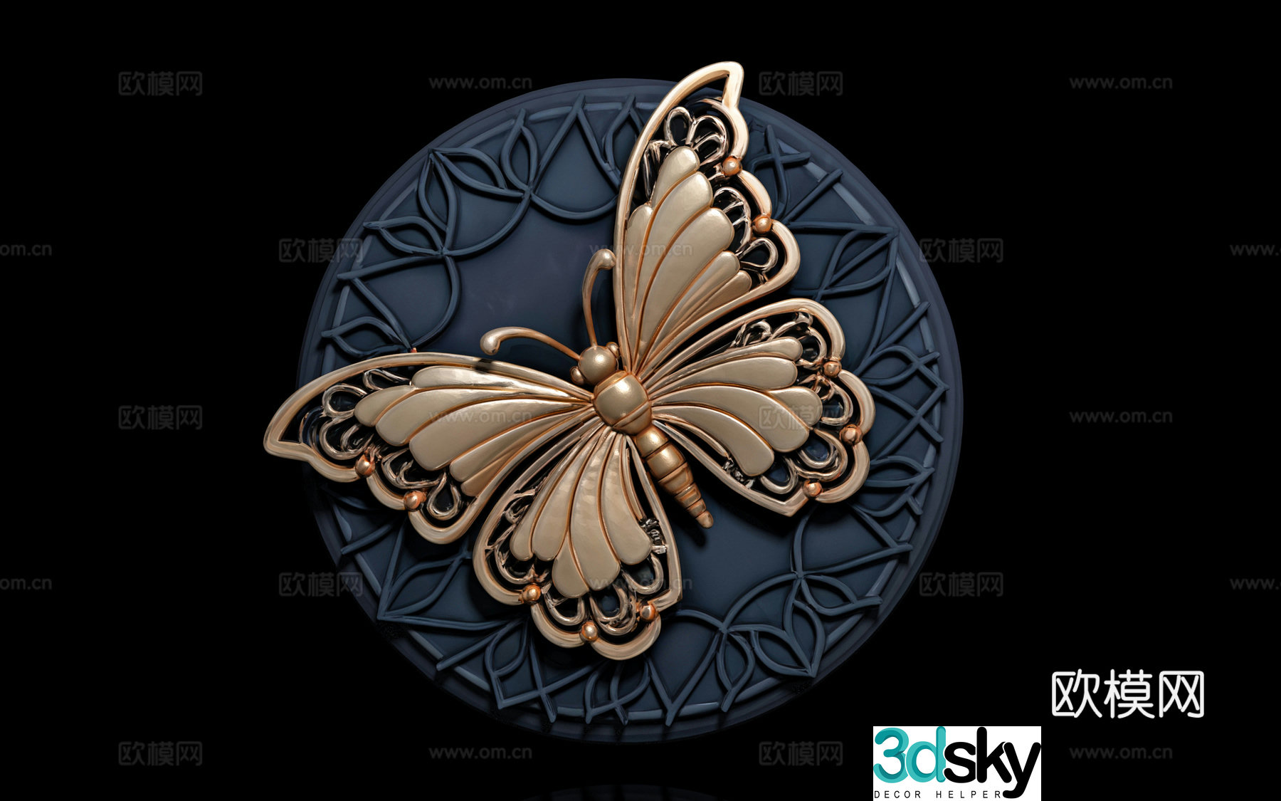 Butterfly relief decoration ornament sculpture engraving artistic creativity sculpture ornament wall ornament beauty 3d model