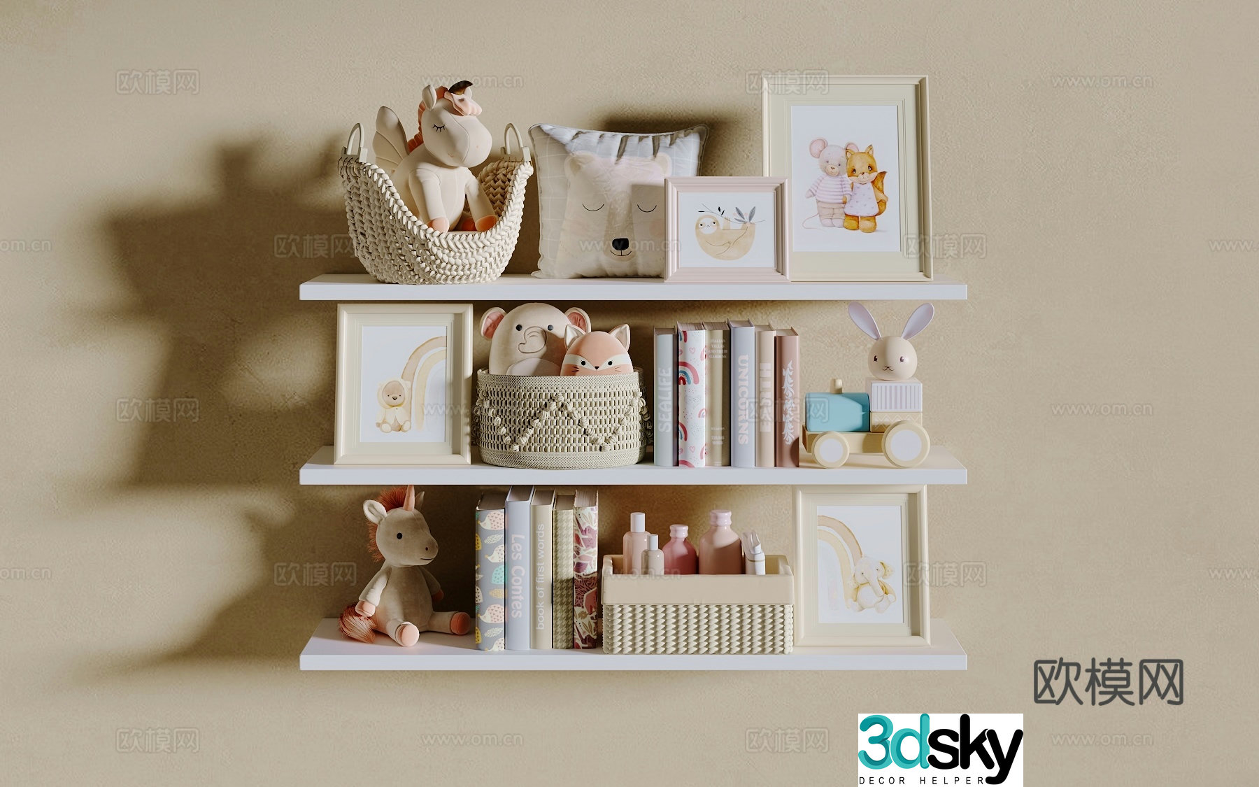 Children’s bookshelf 3d model