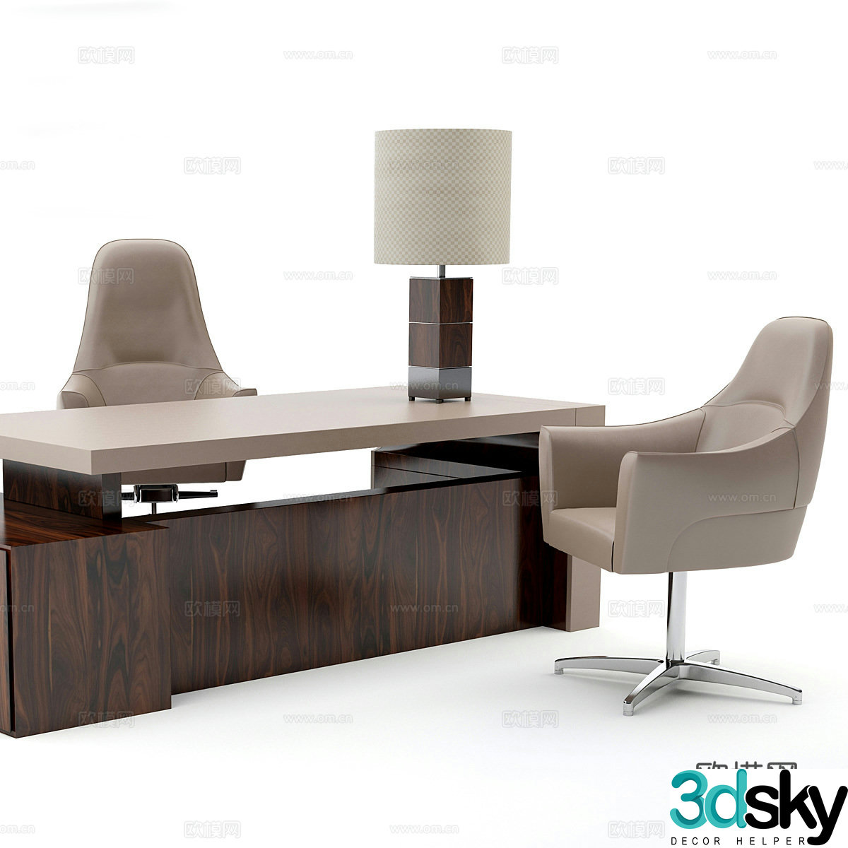 Office desk desk computer desk 3d model