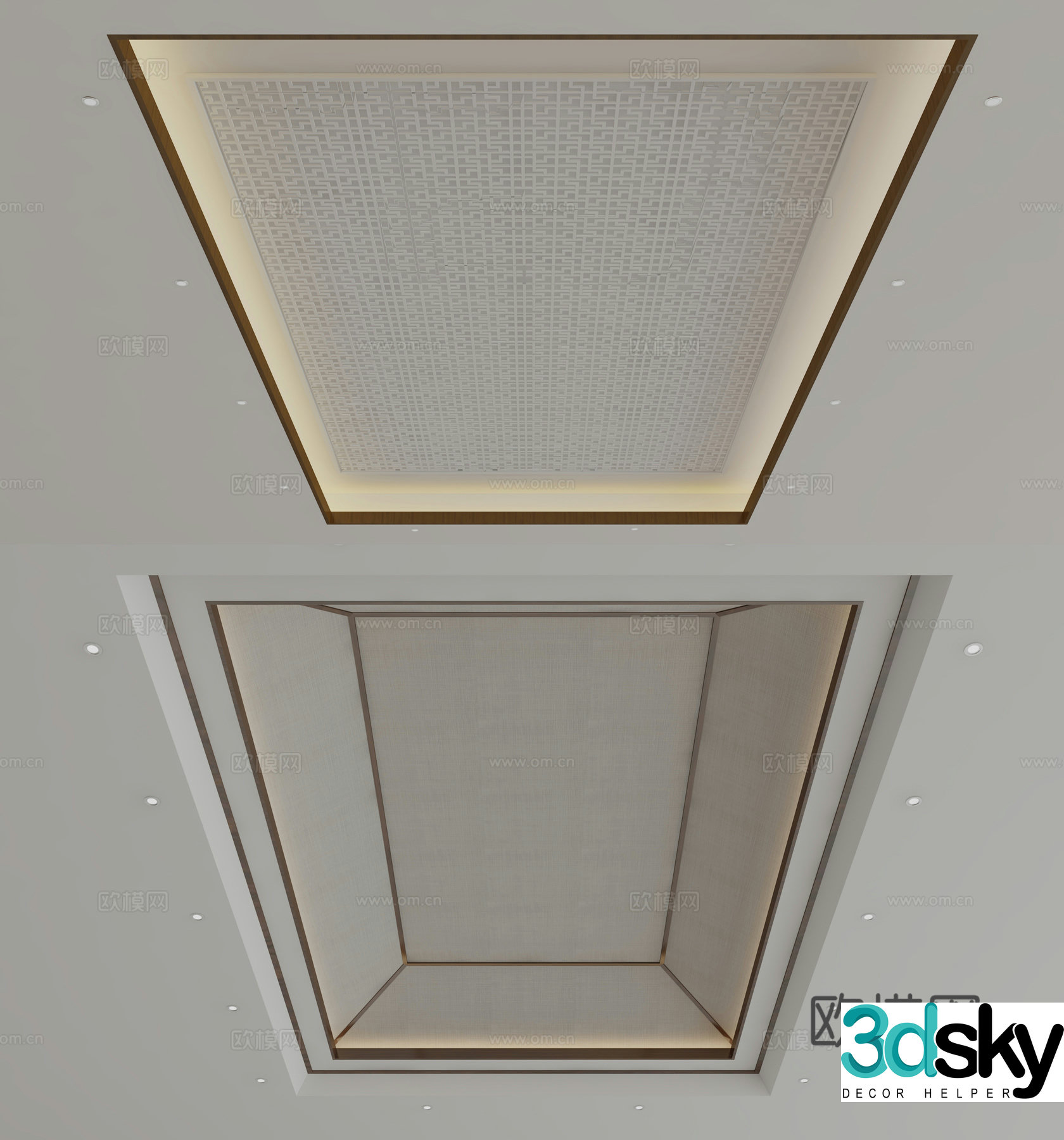New Chinese style ceiling 3D model