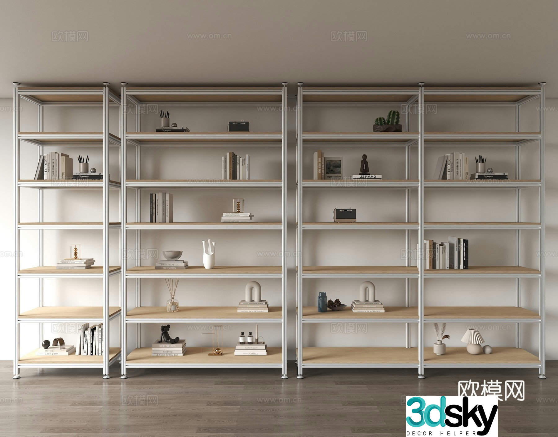 Modern aluminum profile storage rack Industrial style aluminum profile tool cabinet Aluminum profile bookshelf Aluminum profile storage 3D model