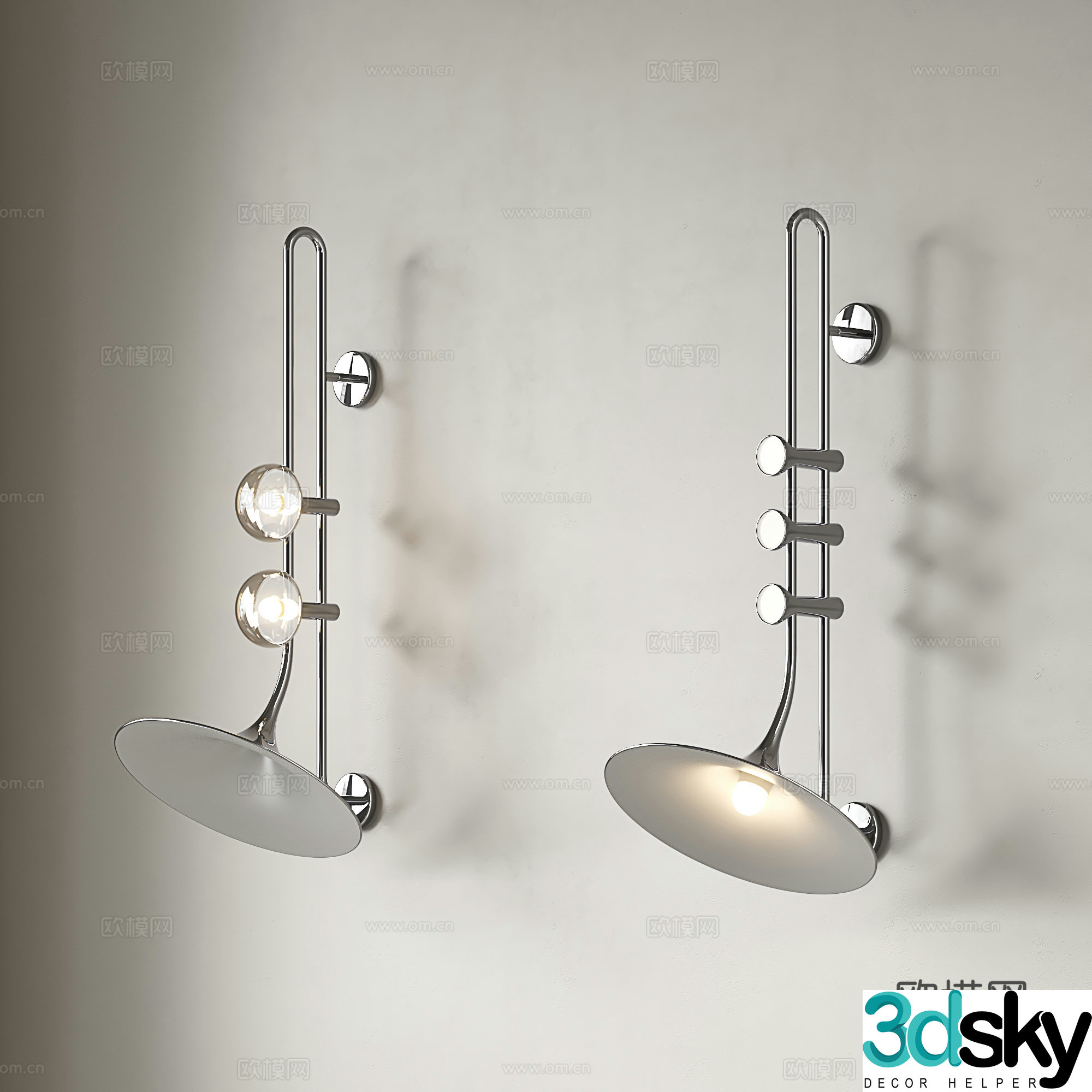Retro wall lamp modern horn wall lamp creative saxophone wall lamp background decorative wall lamp cafe 3d model
