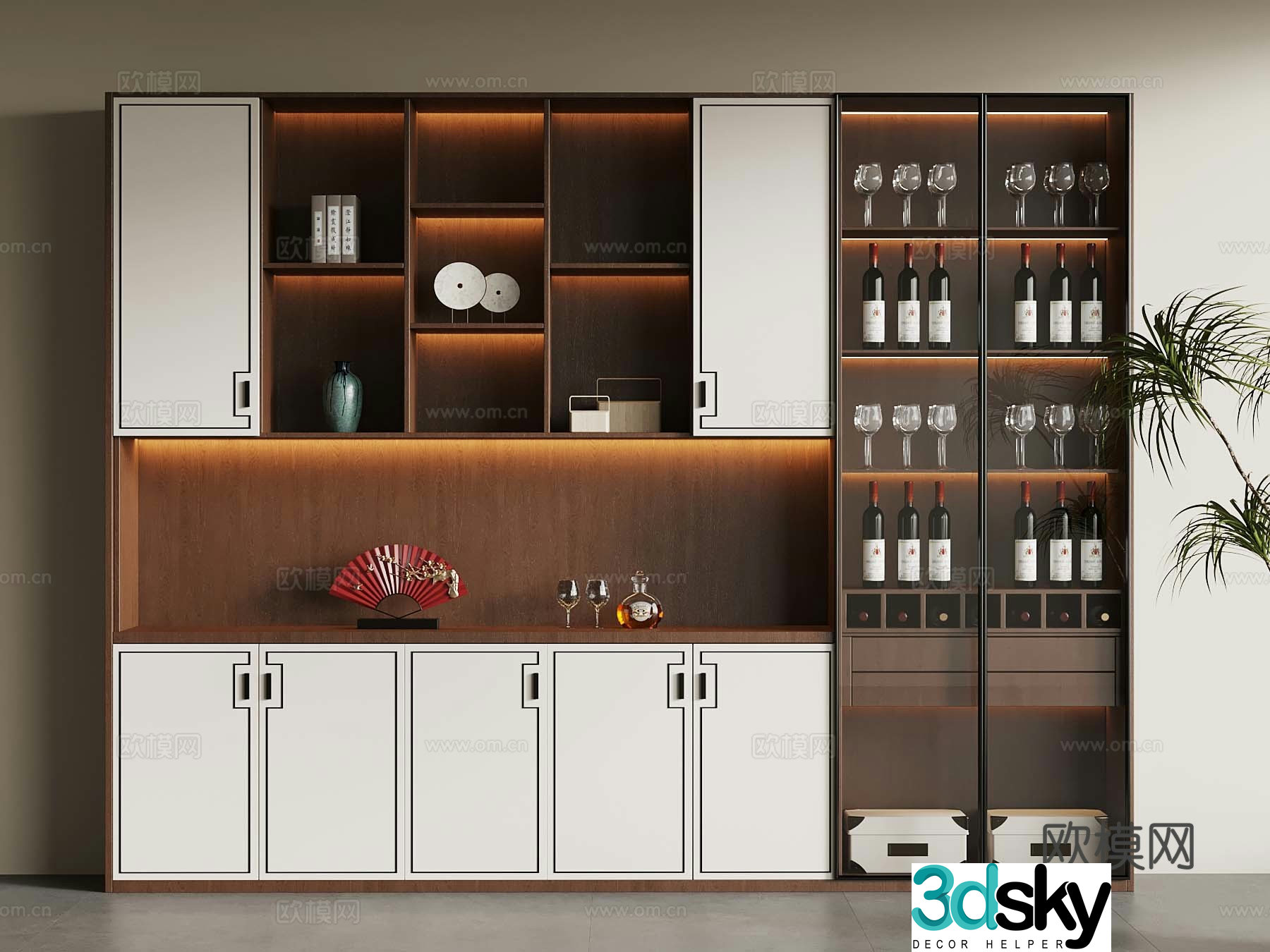 New Chinese wine cabinet sideboard 3D model