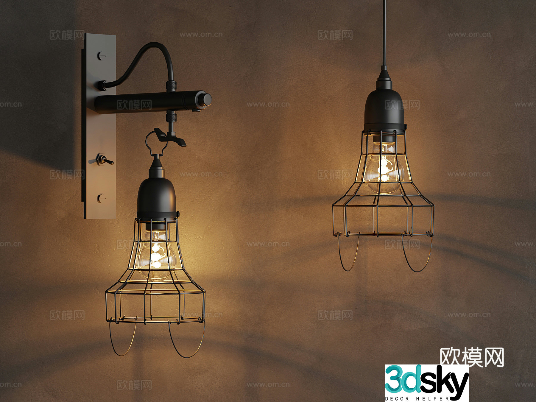 Chandelier Industrial style chandelier 3d model
