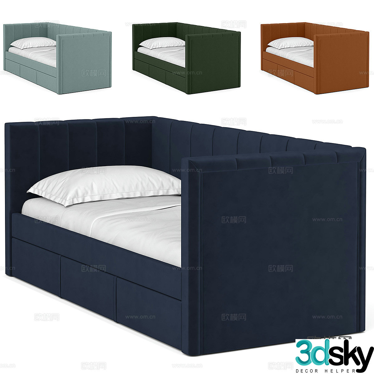 Modern simple single sofa double sofa simple sofa pillow 3D model