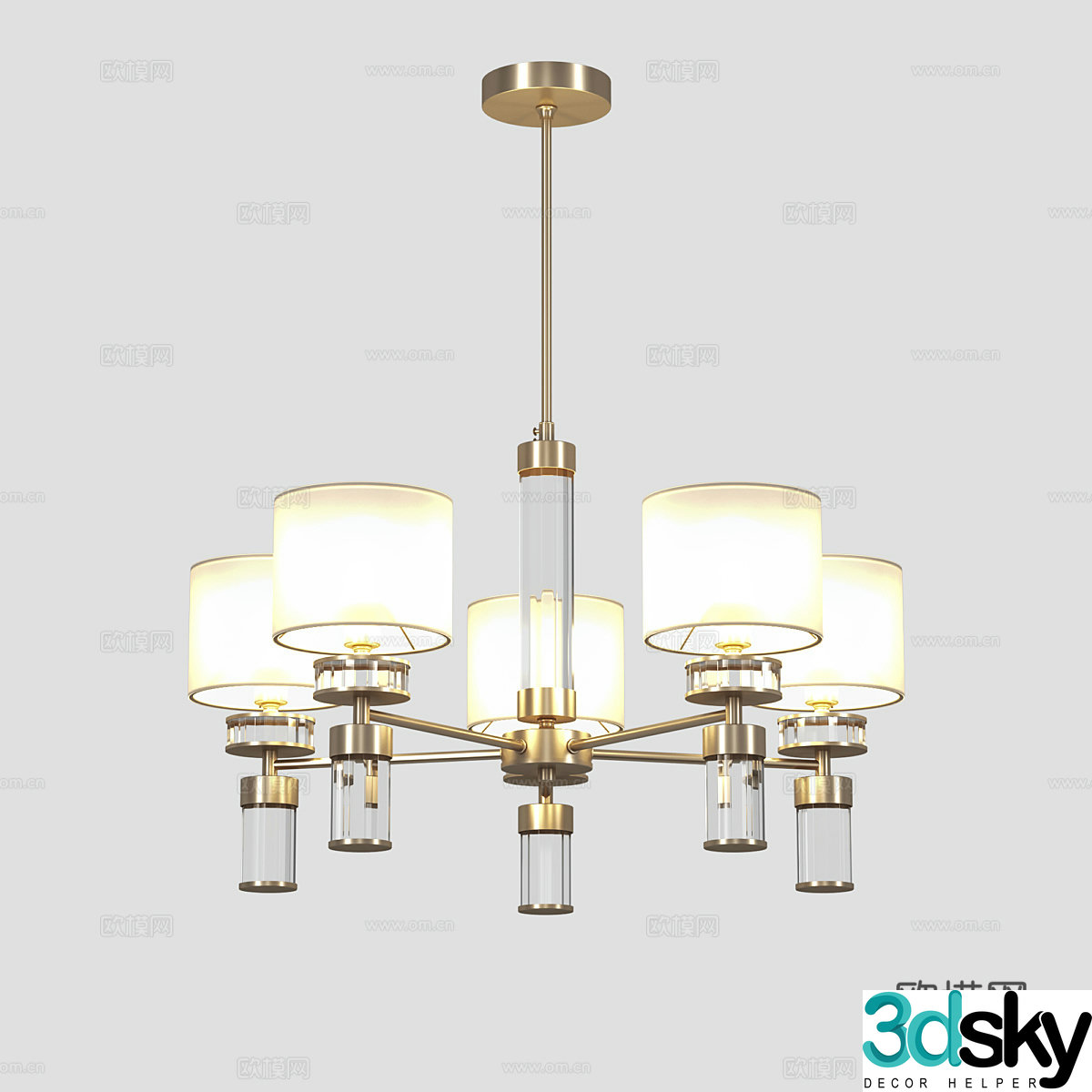 Modern simple light luxury chandeliers chandeliers simple chandeliers restaurant chandeliers glass chandeliers 3D model