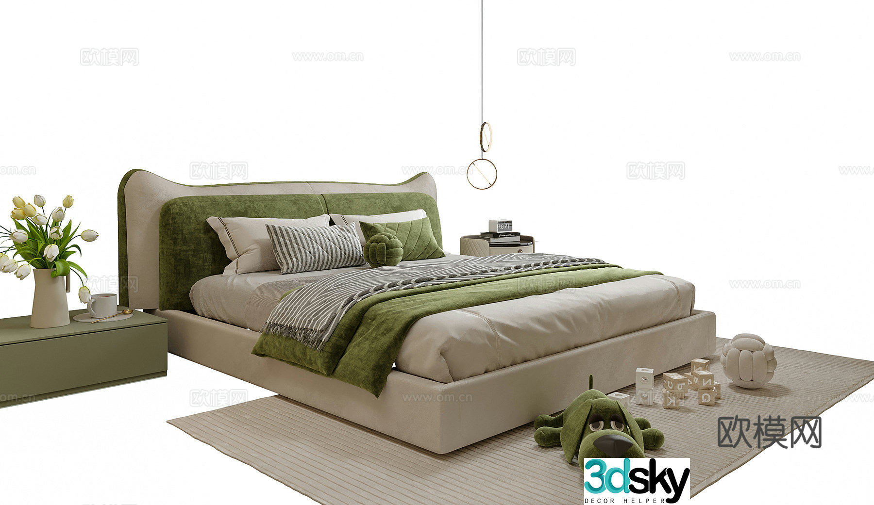 Modern children’s bed 3d model
