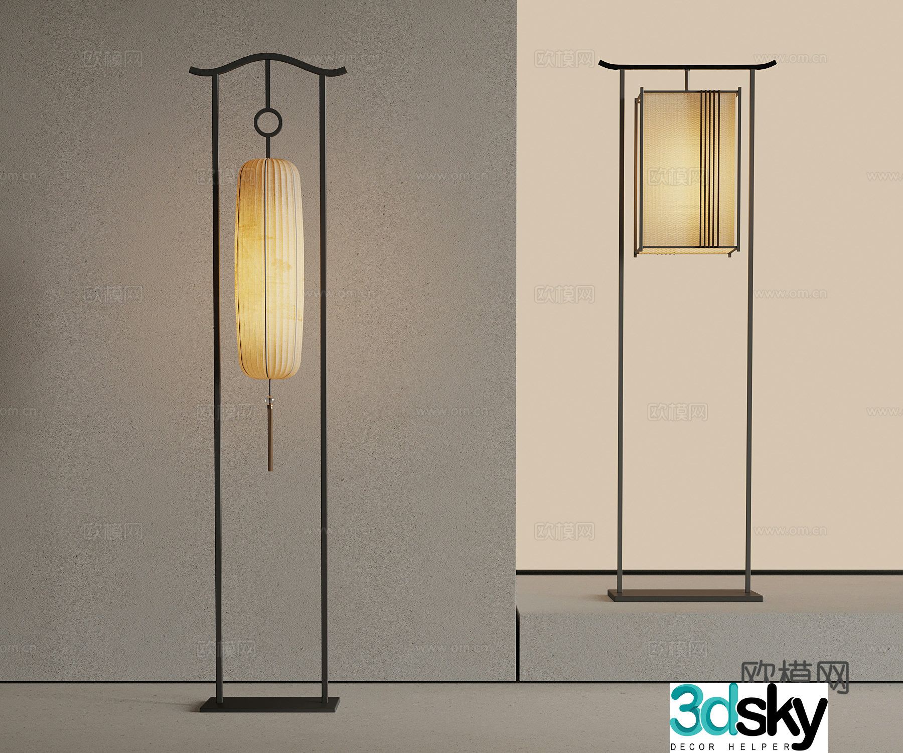 New Chinese floor lamp 3D model