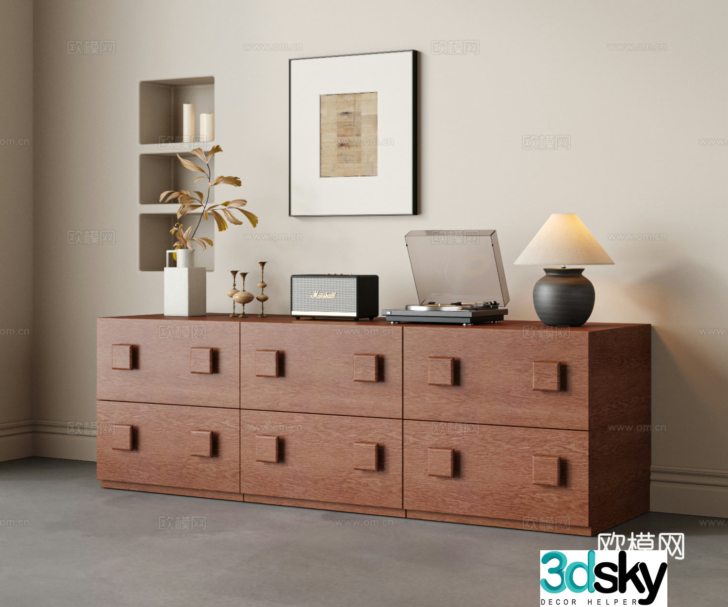 Wasabi Middle Style Porch Cabinet Side Cabinet TV Cabinet Carmen Cabinet Chest Cabinet Decoration Ornament 3D Model