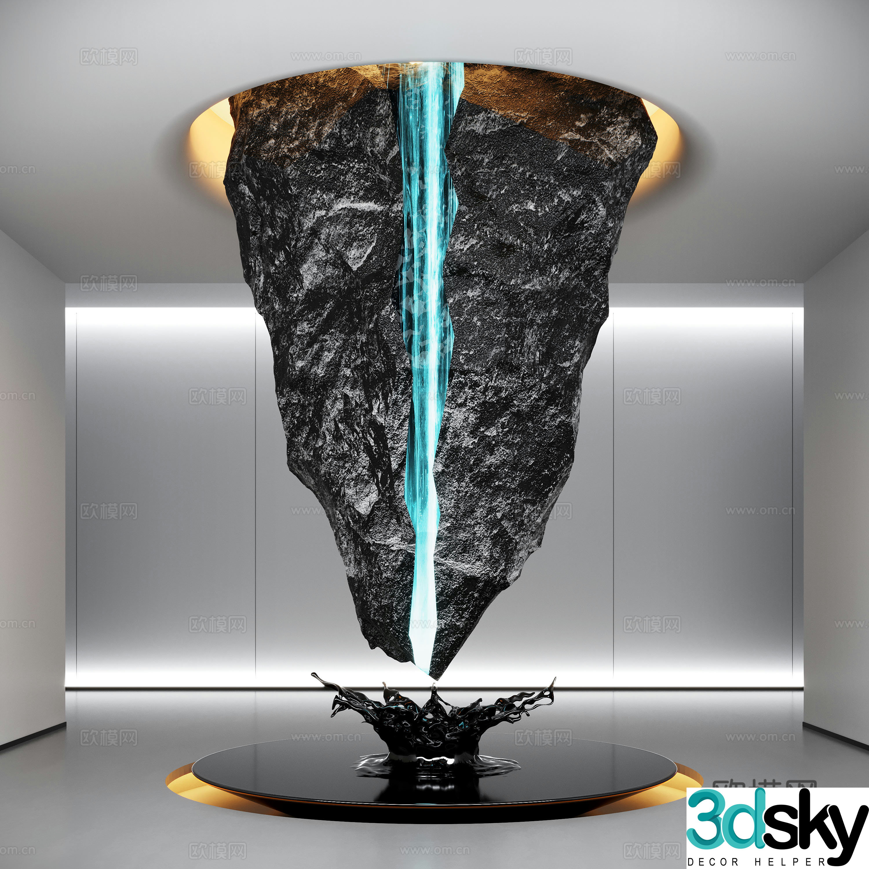 Modern art installation Stone installation Pumice installation Stone sculpture 3d model