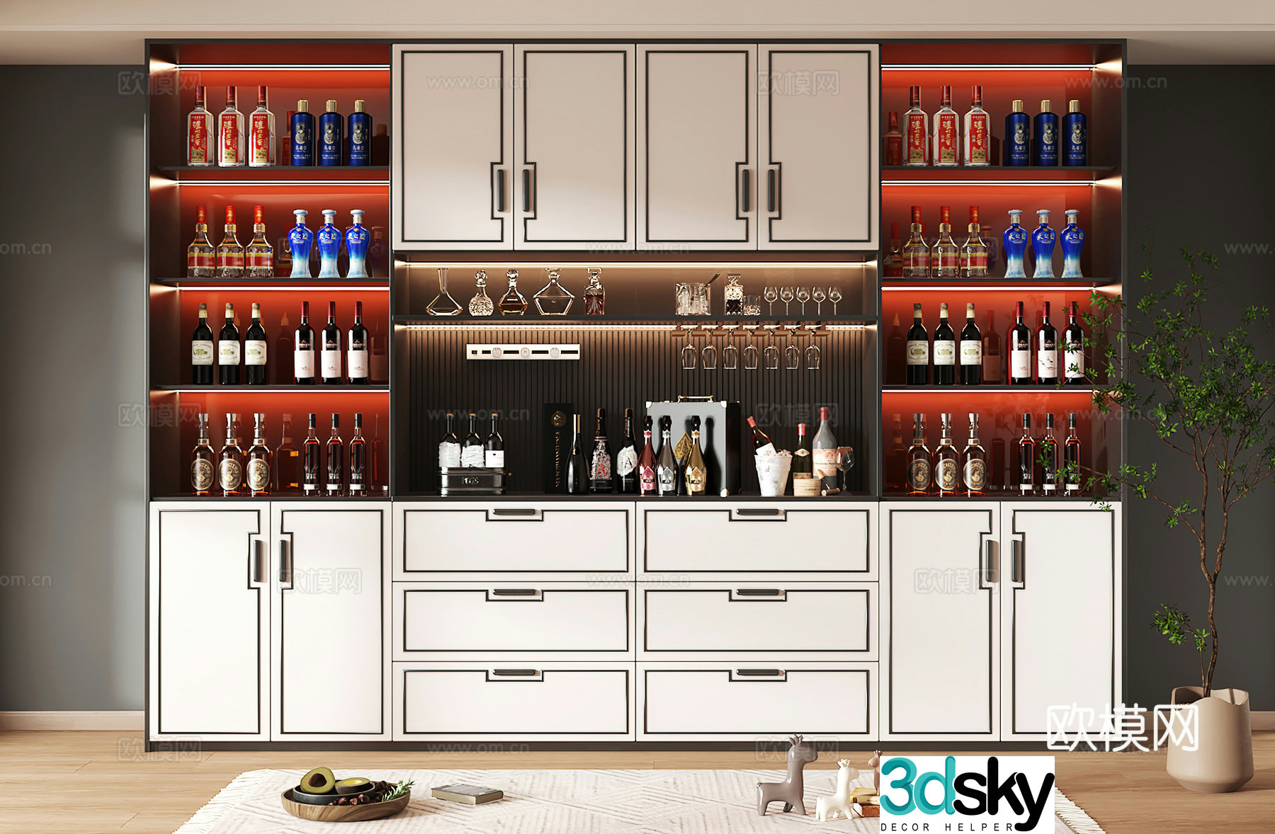 Wine cabinet design Wine cabinet red wine cabinet bar wine cabinet partition wine cabinet 3D model
