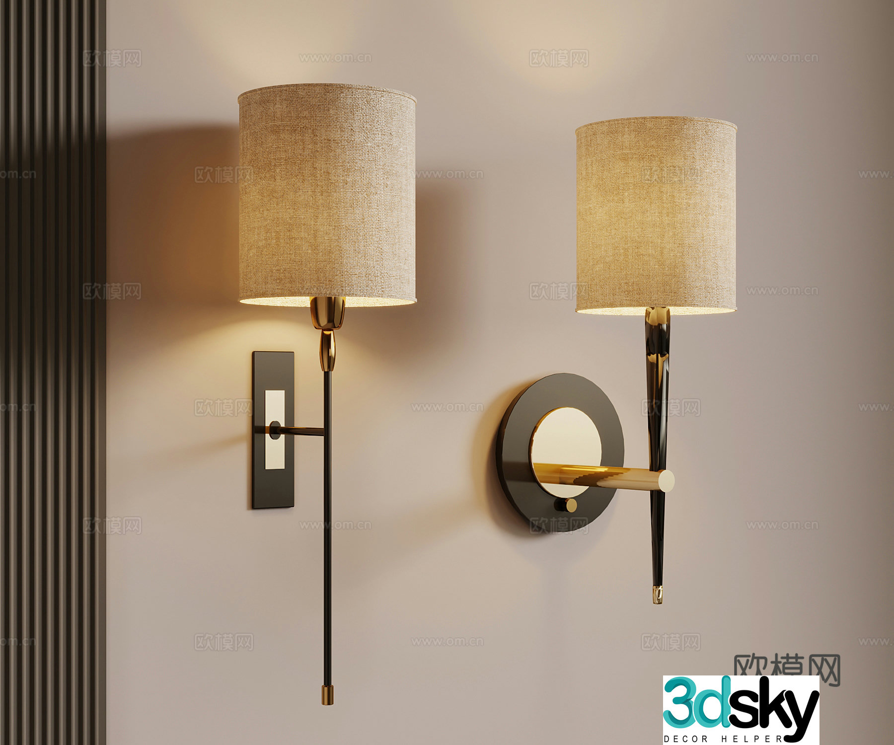 New Chinese style wall lamp Zen wall lamp 3D model