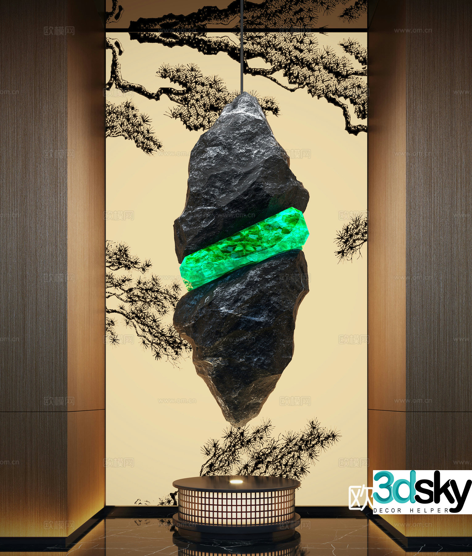 Modern art installation Stone installation Pumice installation Stone sculpture 3d model