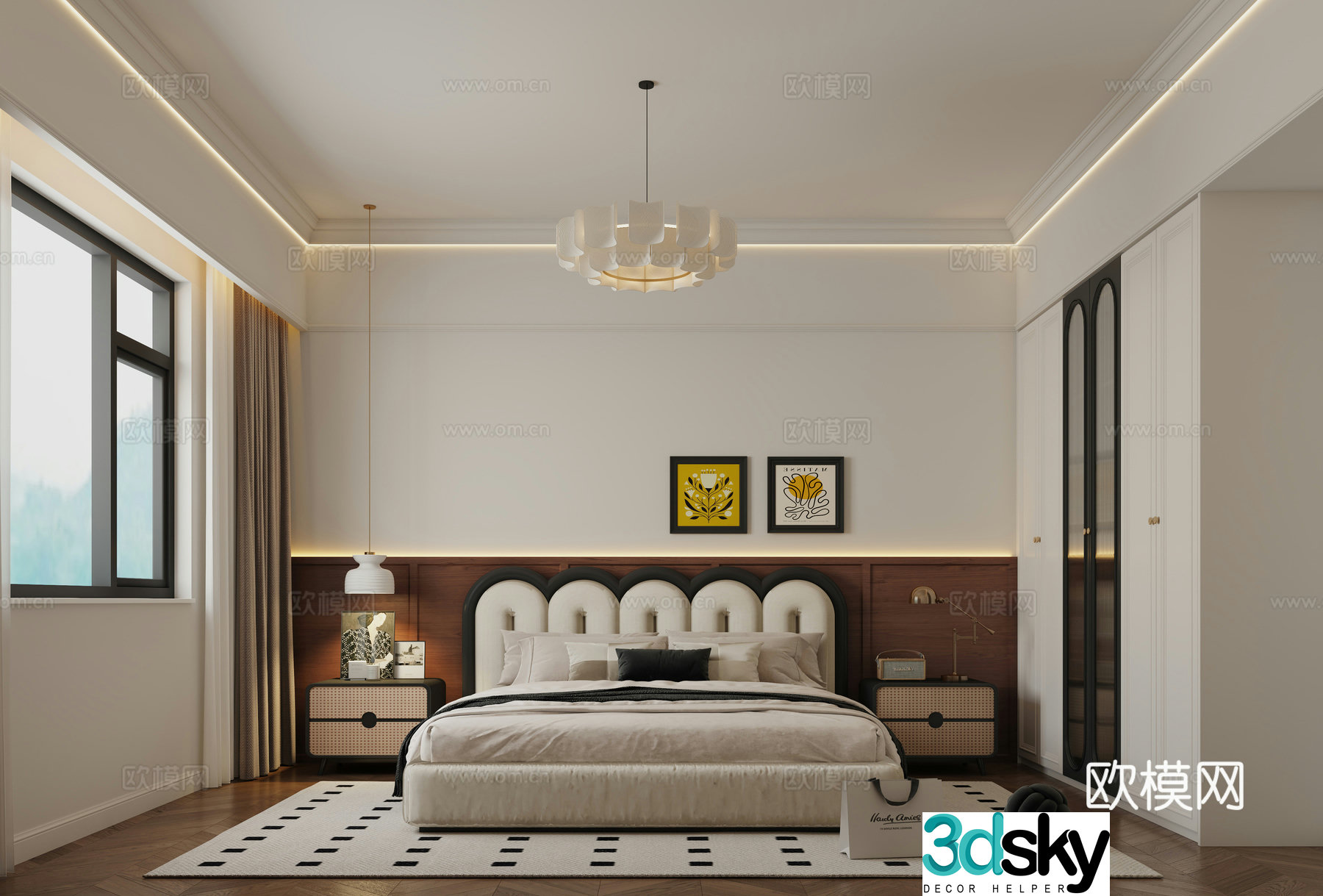 Middle-aged bedroom daughter room 3d model
