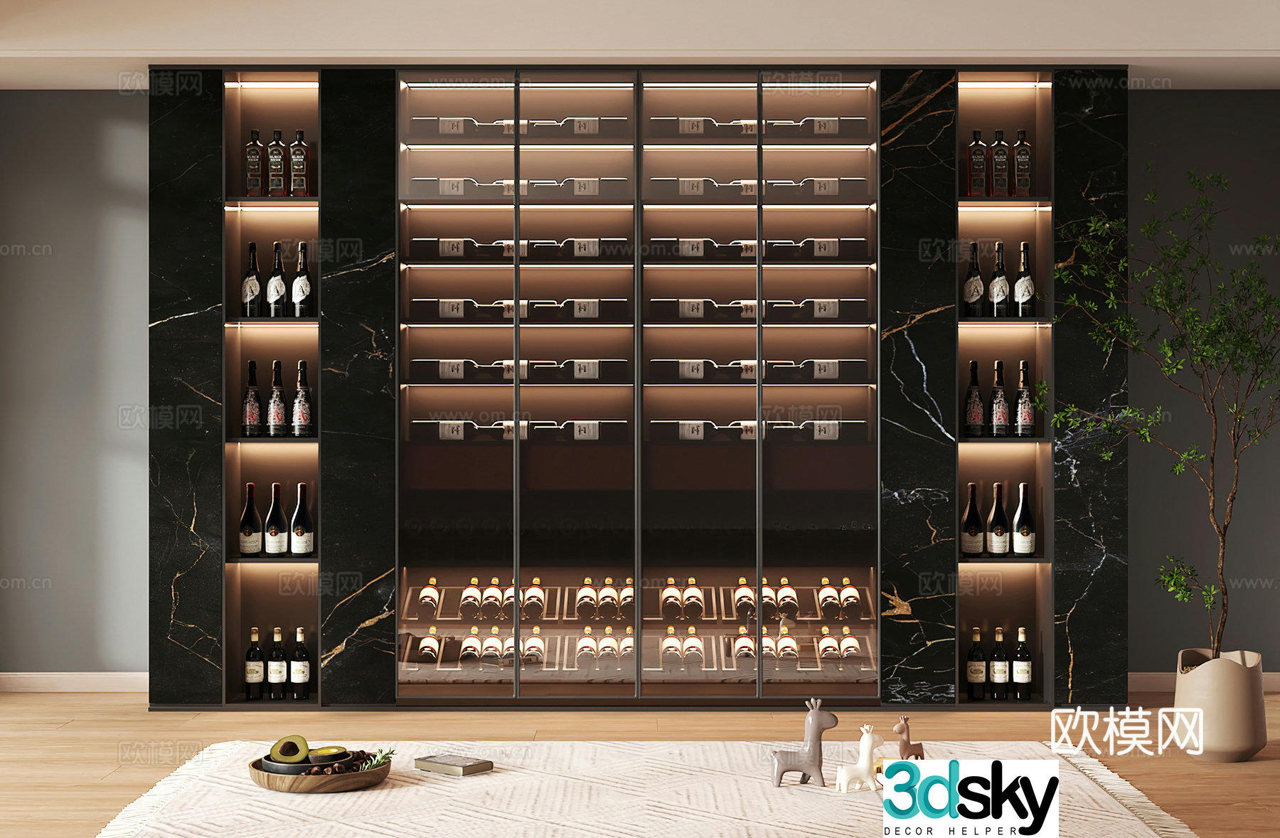Wine cabinet design Wine cabinet red wine cabinet bar wine cabinet partition wine cabinet 3D model
