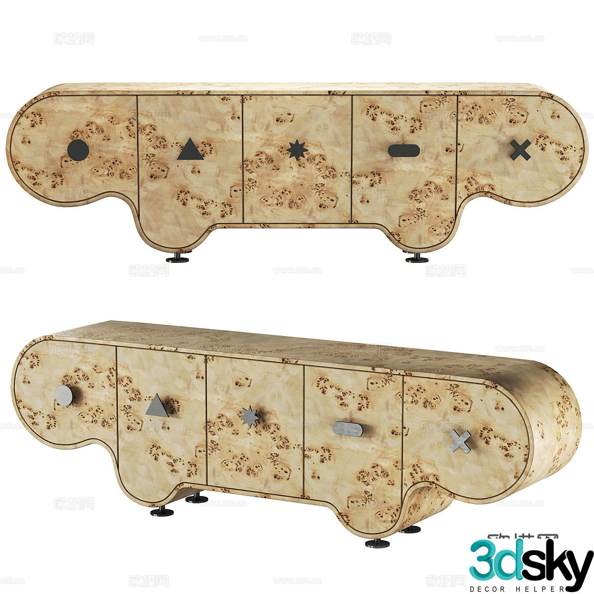 New Chinese style light luxury TV cabinet 3D model