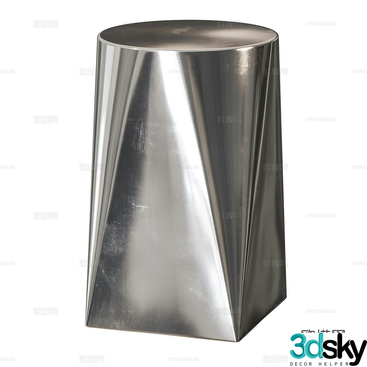 Modern minimalist stainless steel edge 3D model