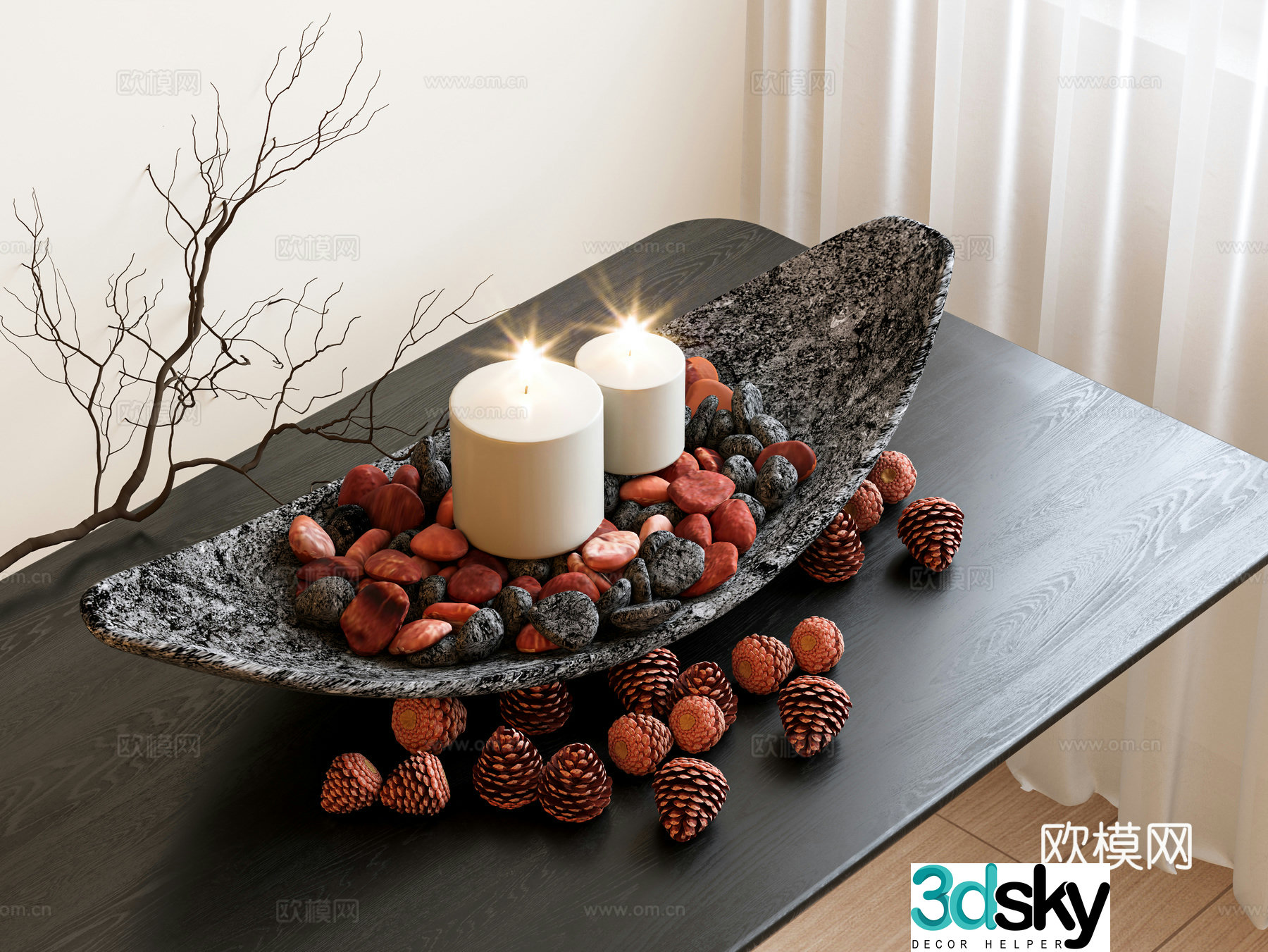 Candle Candlestick lamp Candle ornament Desktop ornament Middle style ornament Candle ornament 3D model