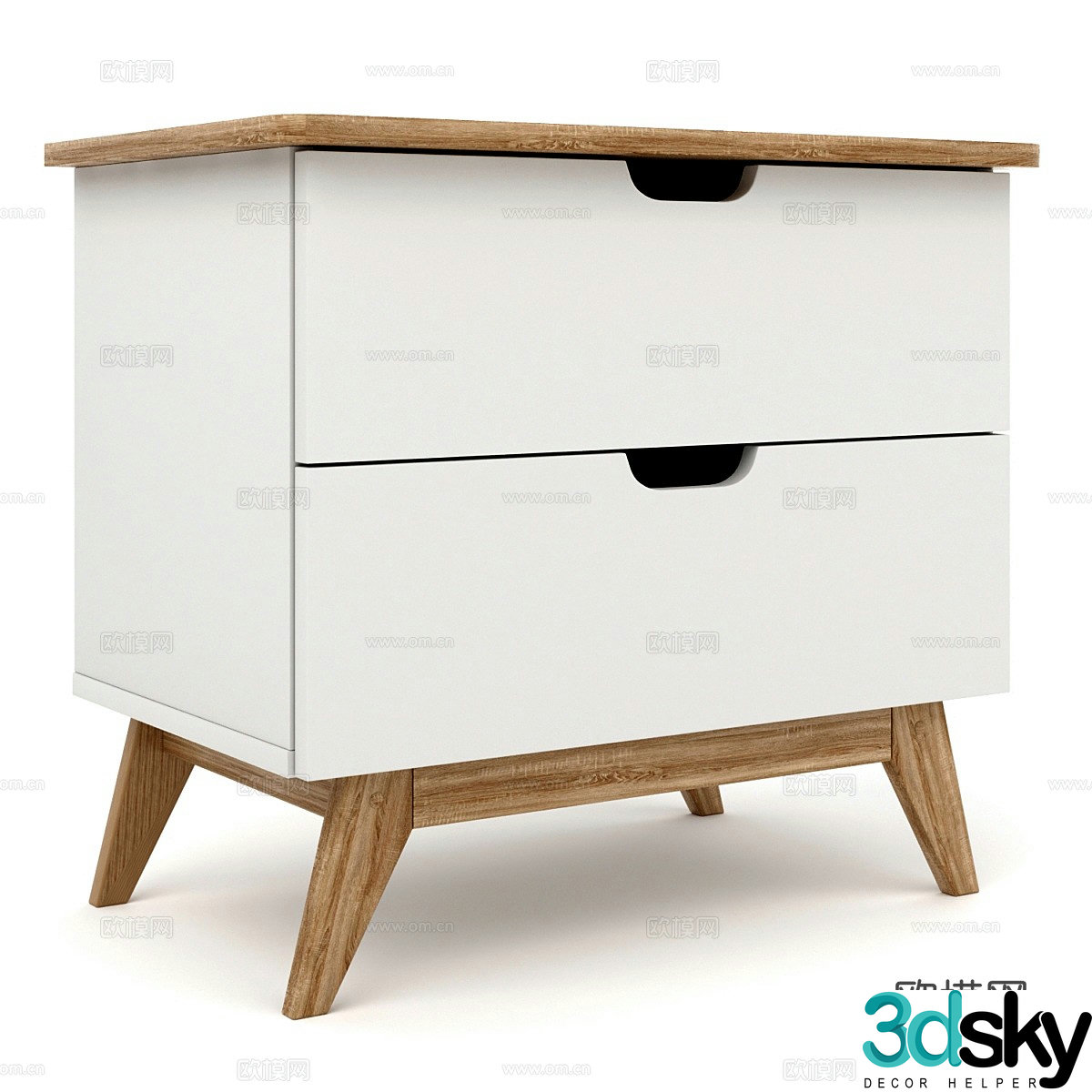 Nordic simple bedside table bedside table simple bedside table low cabinet decorative cabinet 3d model