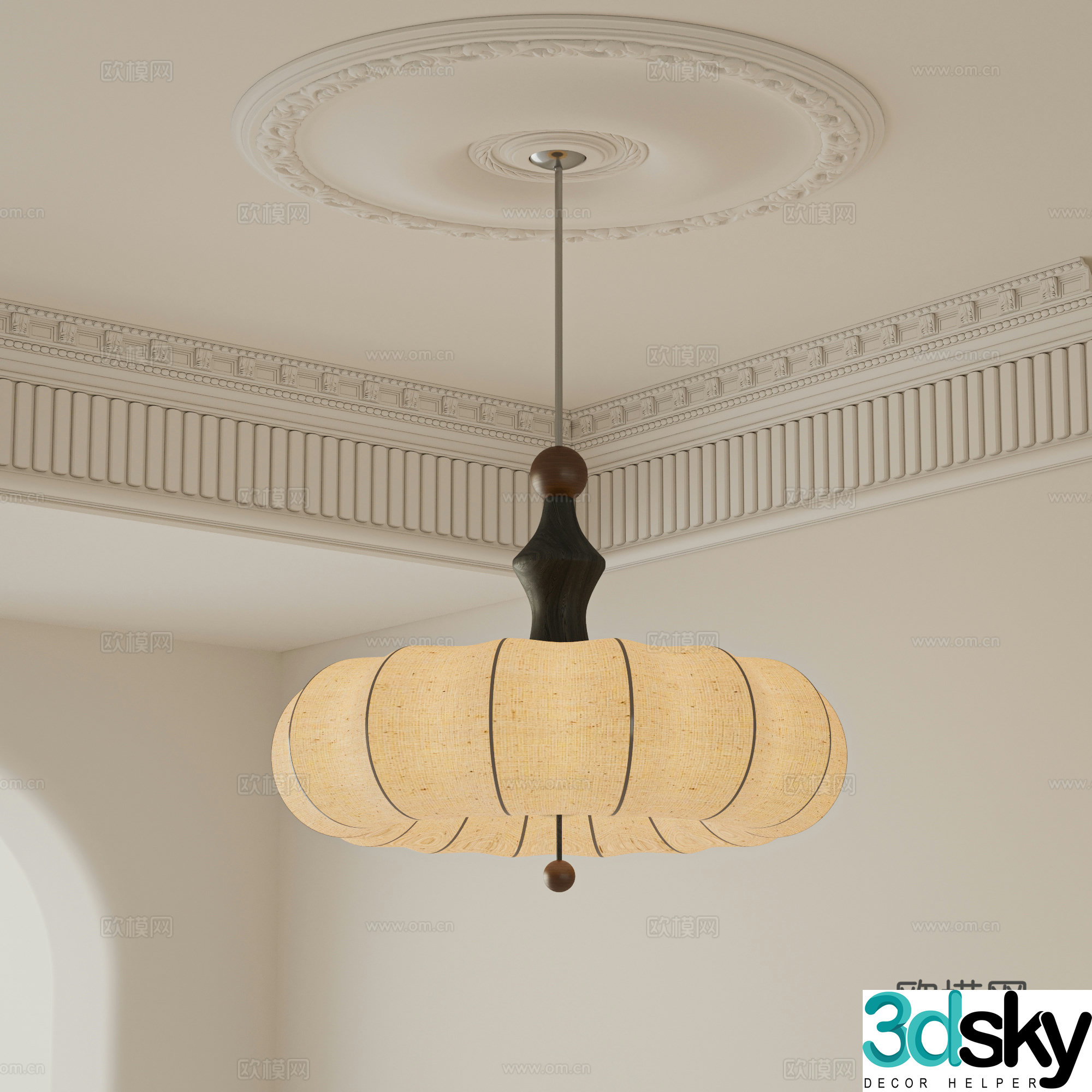 Middle-aged chandeliers restaurant chandeliers living room chandeliers bedroom chandeliers Bauhaus chandeliers gypsum line 3d model