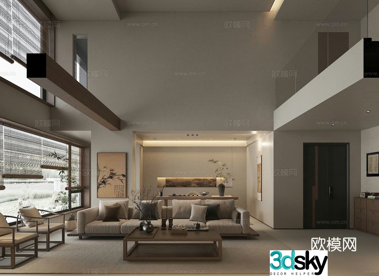 New Chinese Song style aesthetic living room 3D model