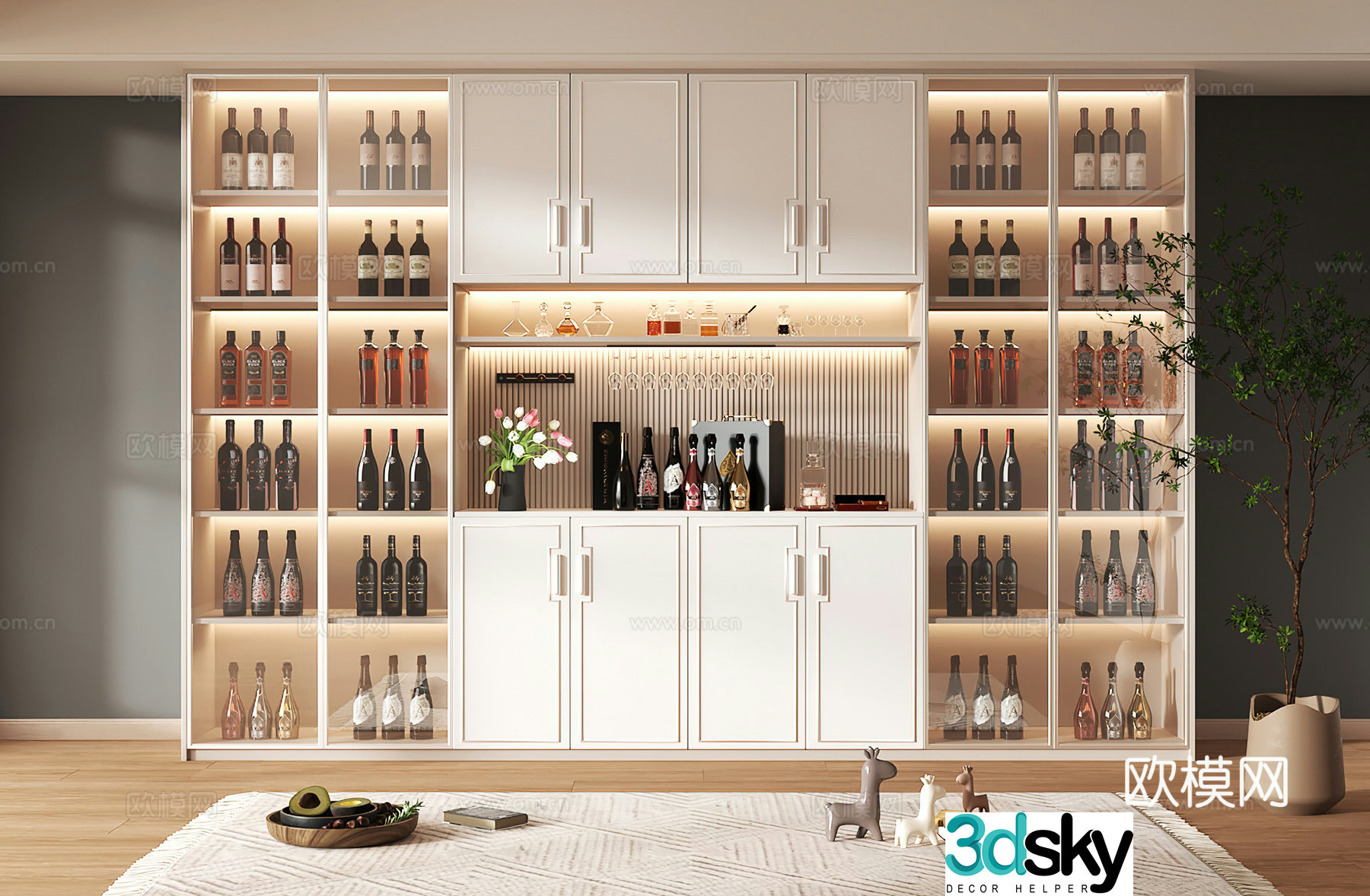 Wine cabinet design Wine cabinet red wine cabinet bar wine cabinet partition wine cabinet 3D model