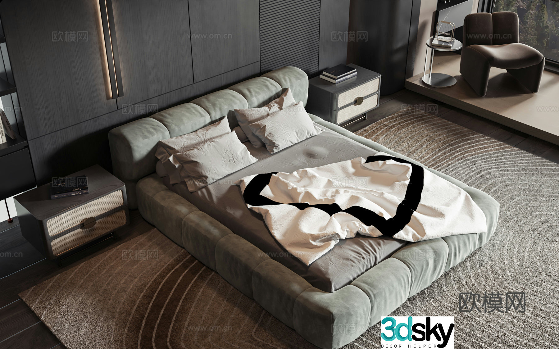 Modern style product bed 3d model