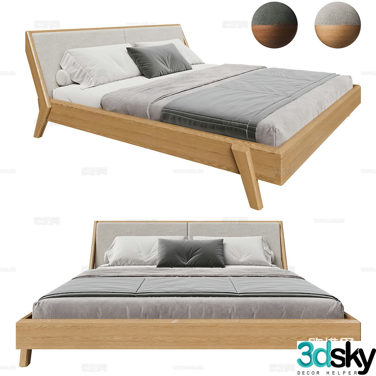 Double bed 3d model