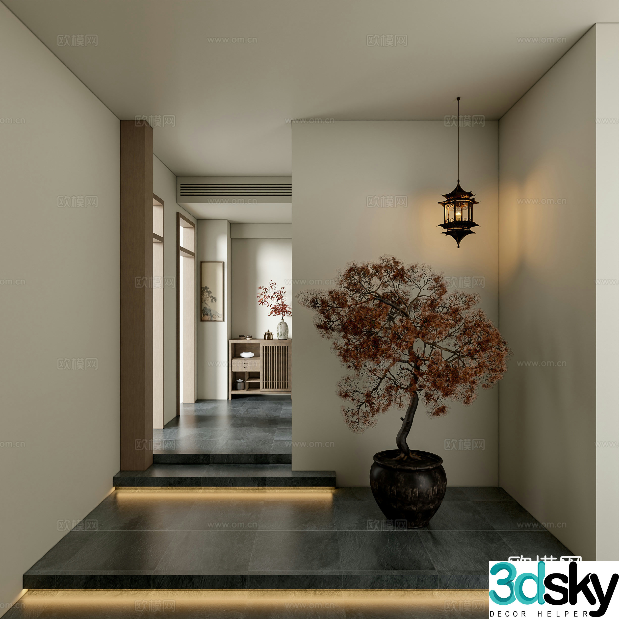 New Chinese style entrance 3D model