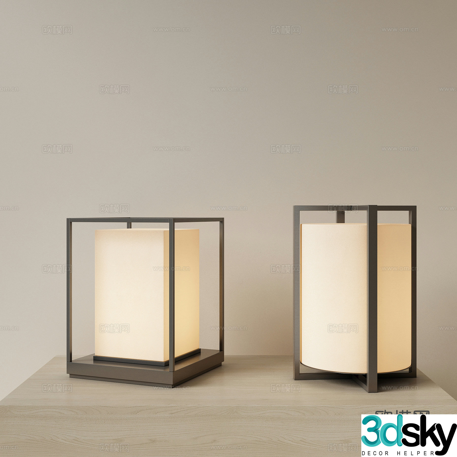New Chinese style desk lamp bedside desk lamp living room desk lamp study desk lamp floor lamp small desk lamp 3D model