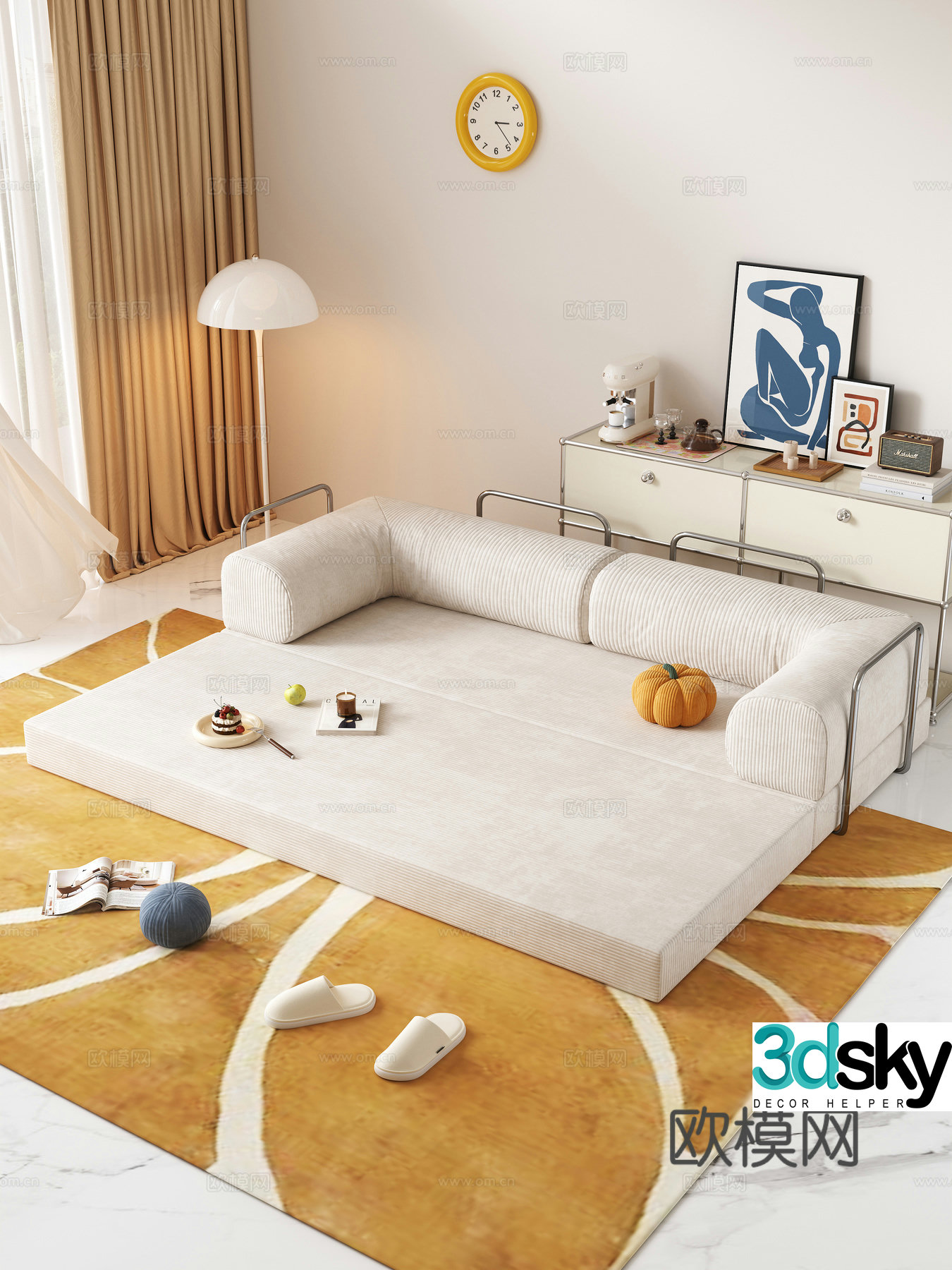 Modern sofa bed 3d model