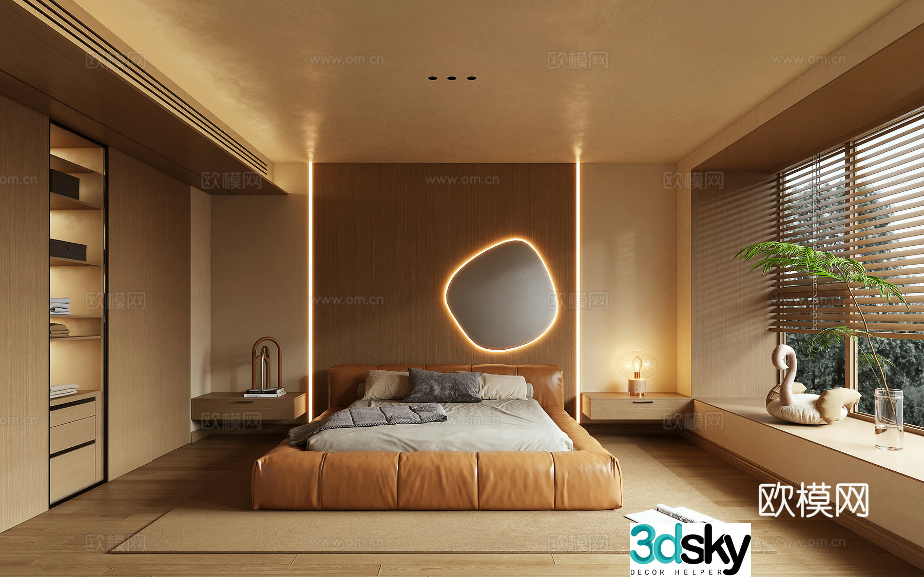 Log wind bedroom 3d model