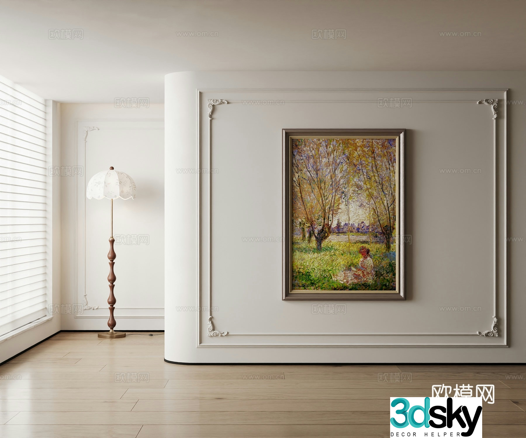 American decorative painting 3d model