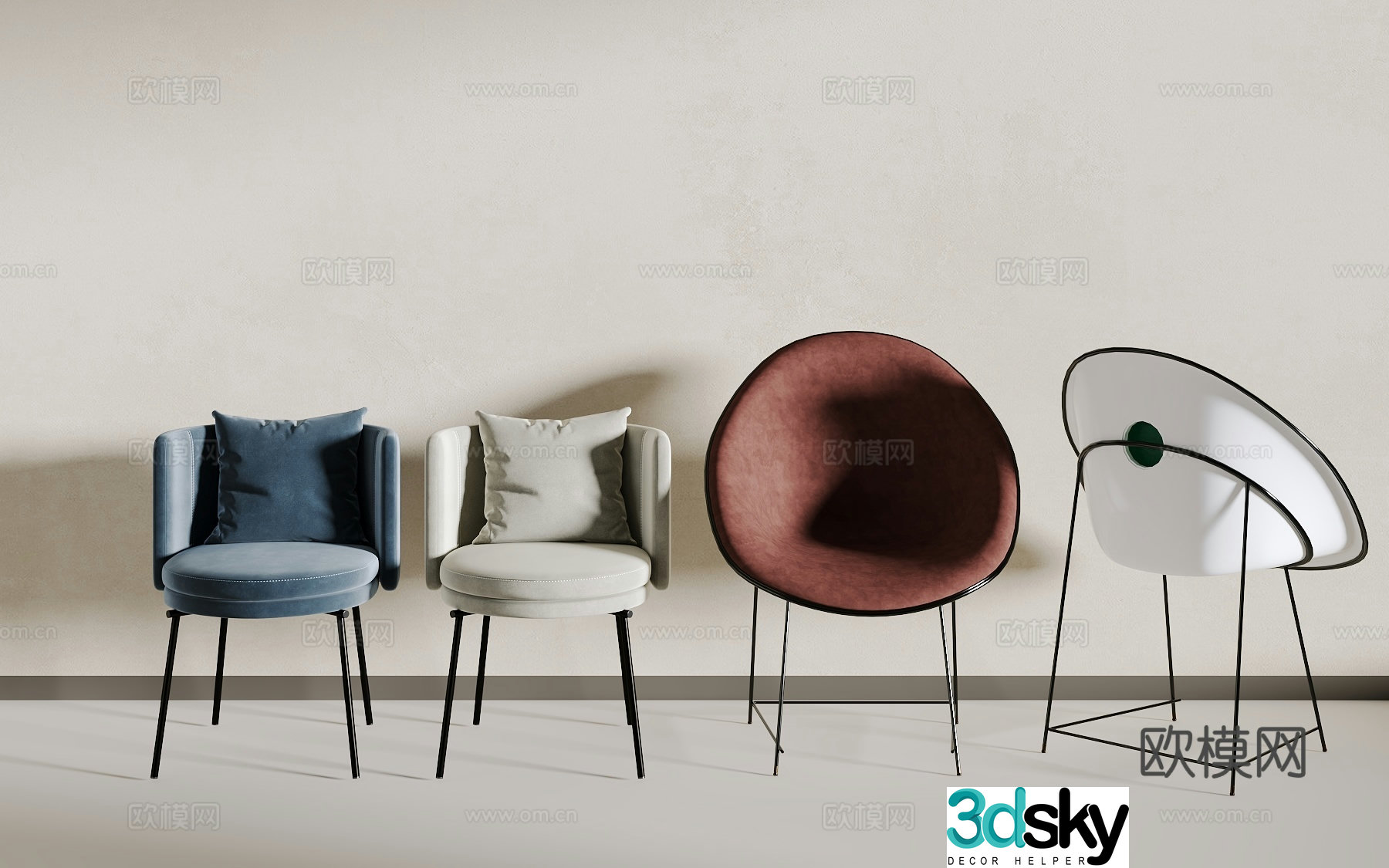 Light luxury seat 3D model