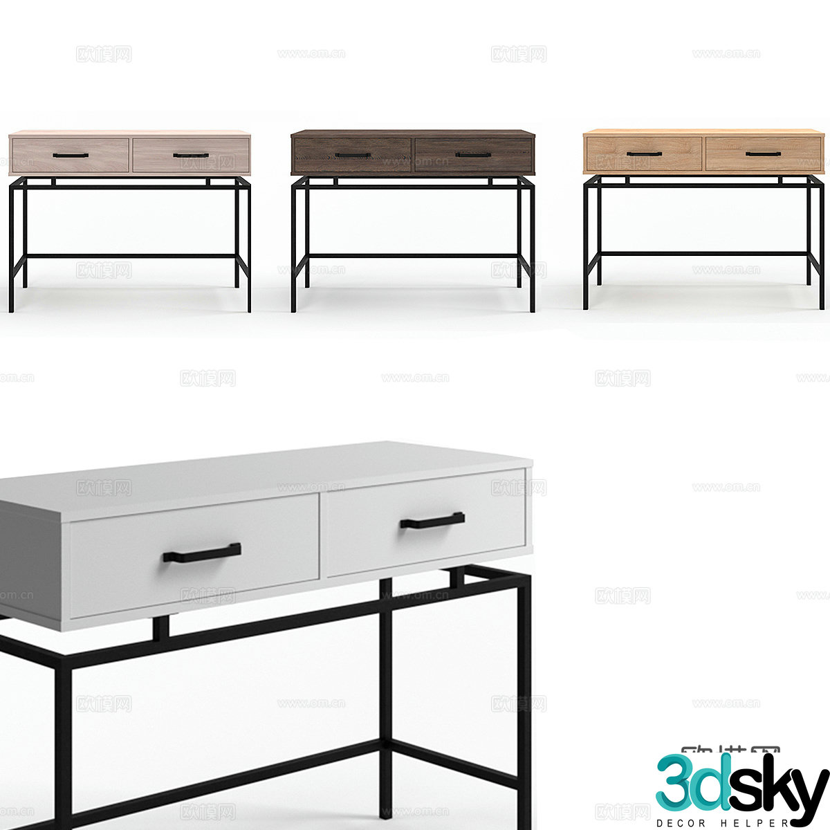 Nordic simple desk desk simple desk living room desk desk study desk 3d model