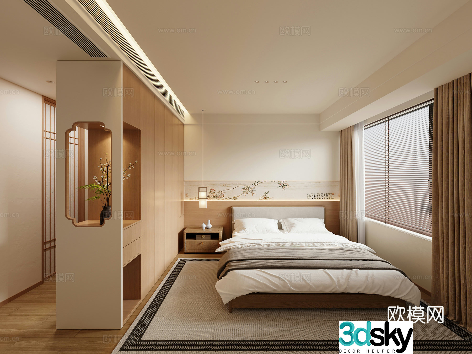 New Chinese style bedroom Song’s bedroom Master bedroom Song’s wardrobe 3D model